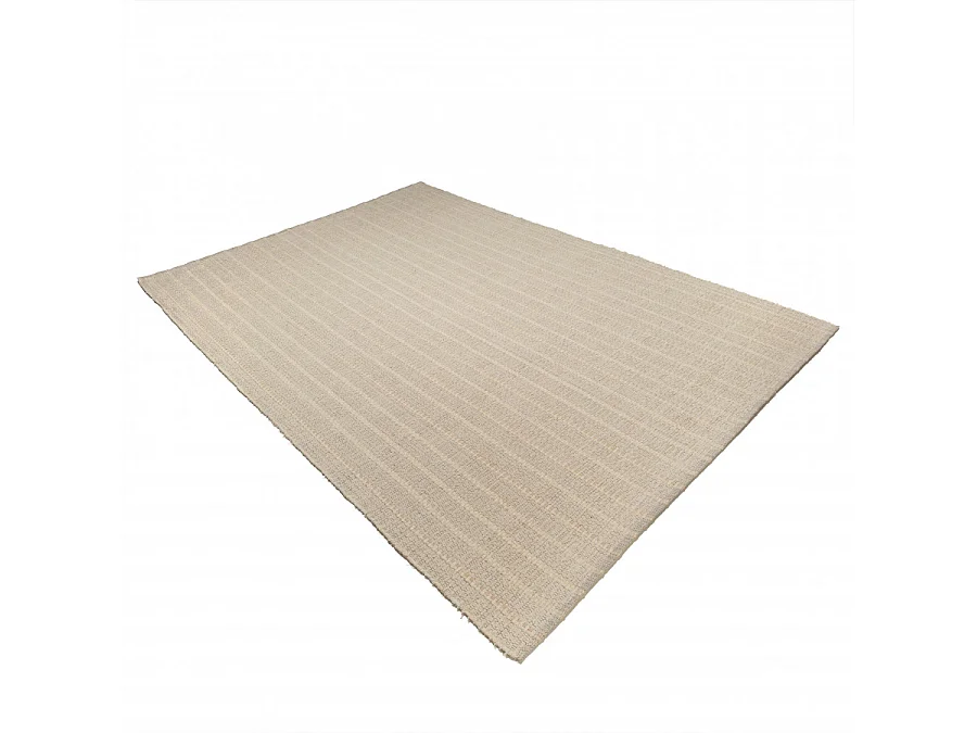 SACHA - Tapis rectangulaire 200x290cm en coton recyclé couleur beige
