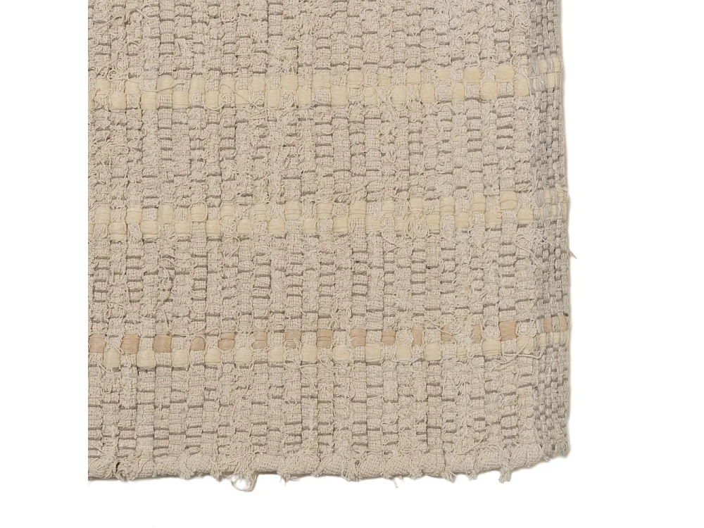 SACHA - Tapis rectangulaire 200x290cm en coton recyclé couleur beige