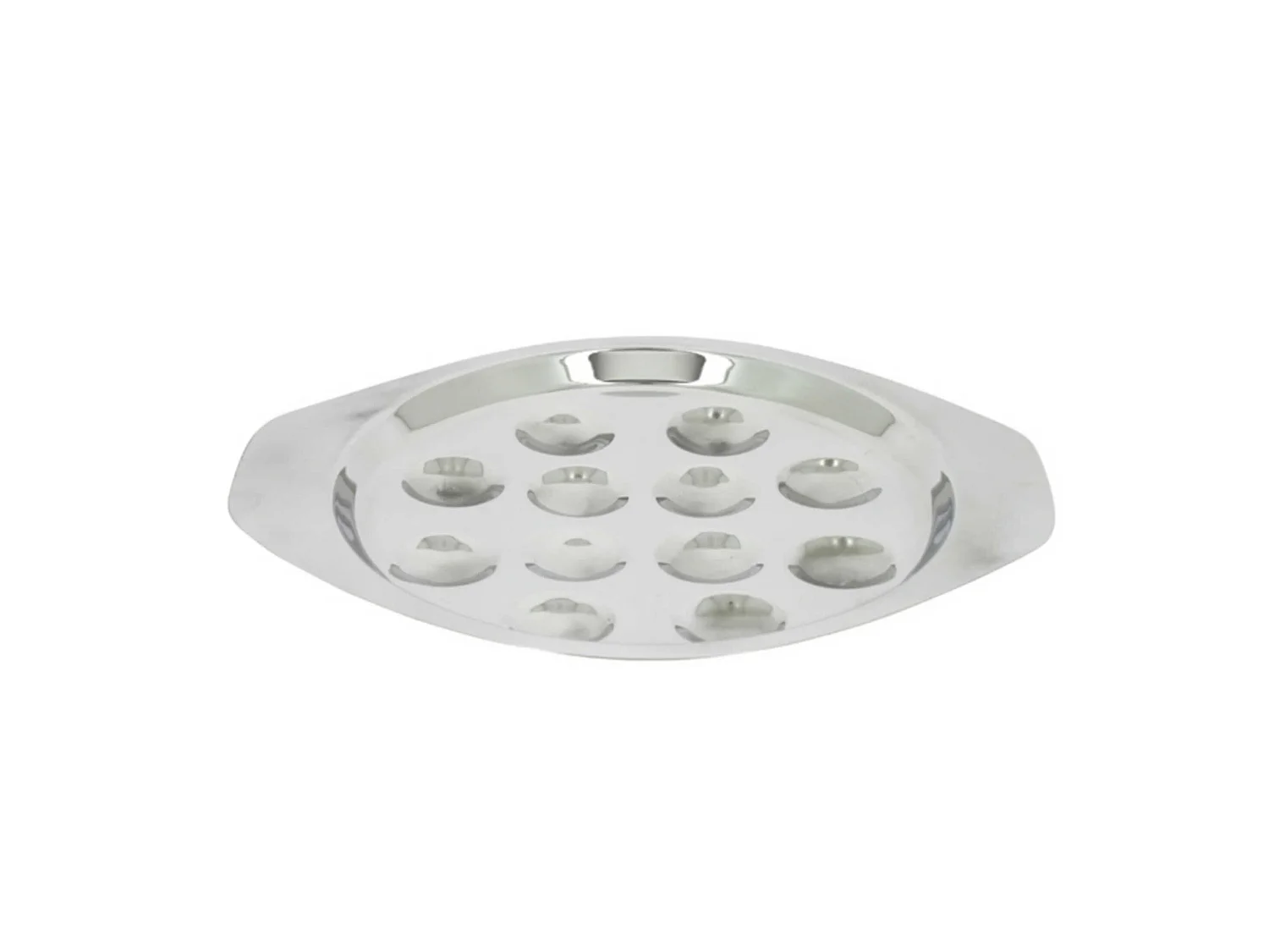 The Kitchenette - Lot De 6 Plats A Escargots 12 Trous En Inox