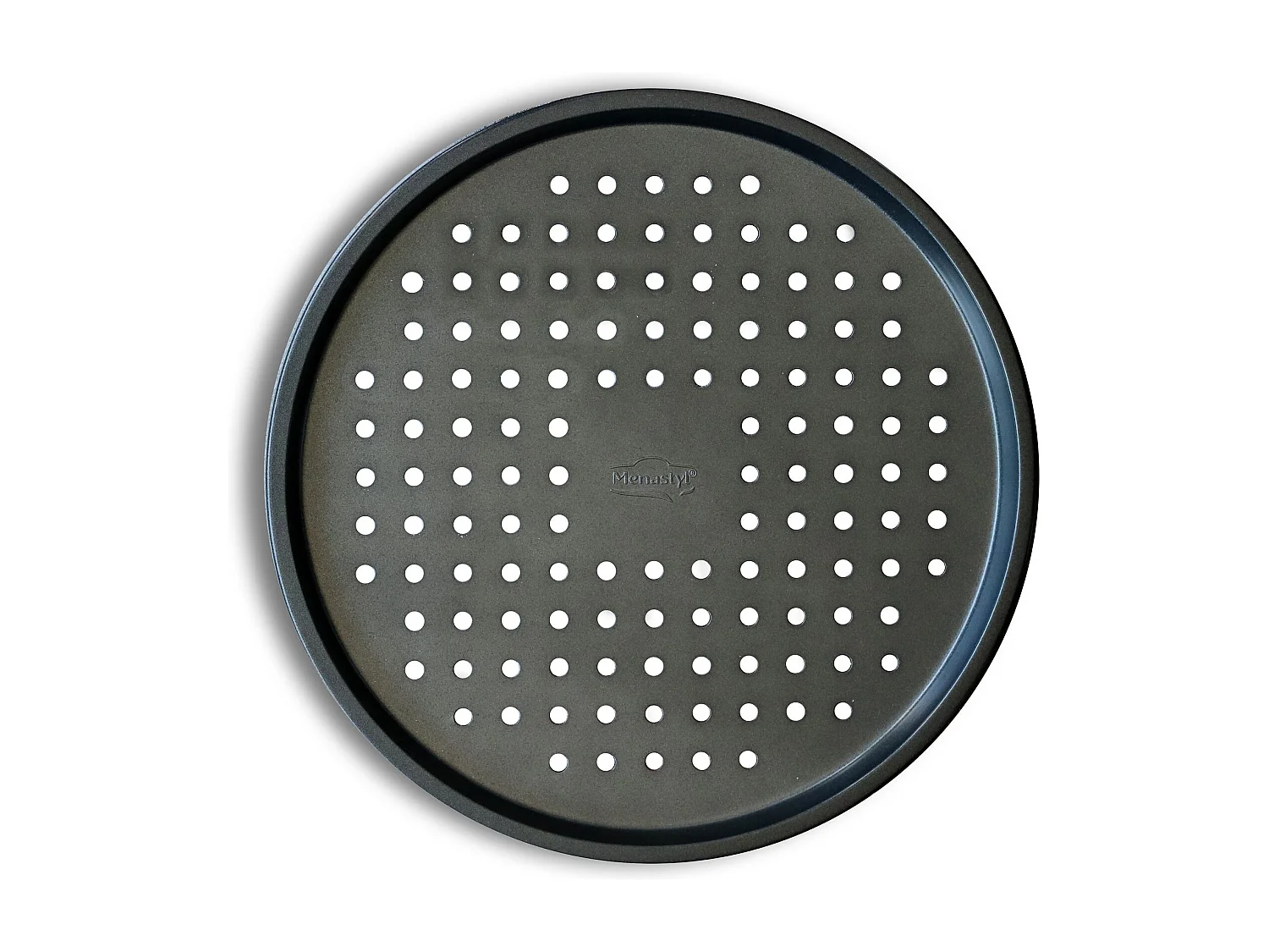 Menastyl - Plaque A Pizza  Amandine 33,5cm En Inox Revetu Gris Anthracite