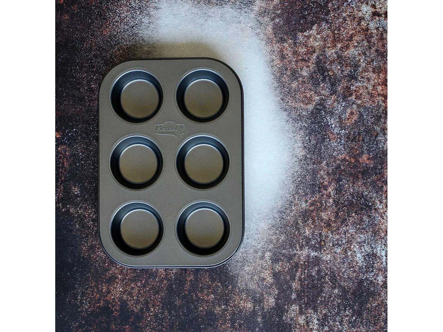 Menastyl - Plaque A 6 Muffins Amandine En Acier Carbone Anti Adhesif