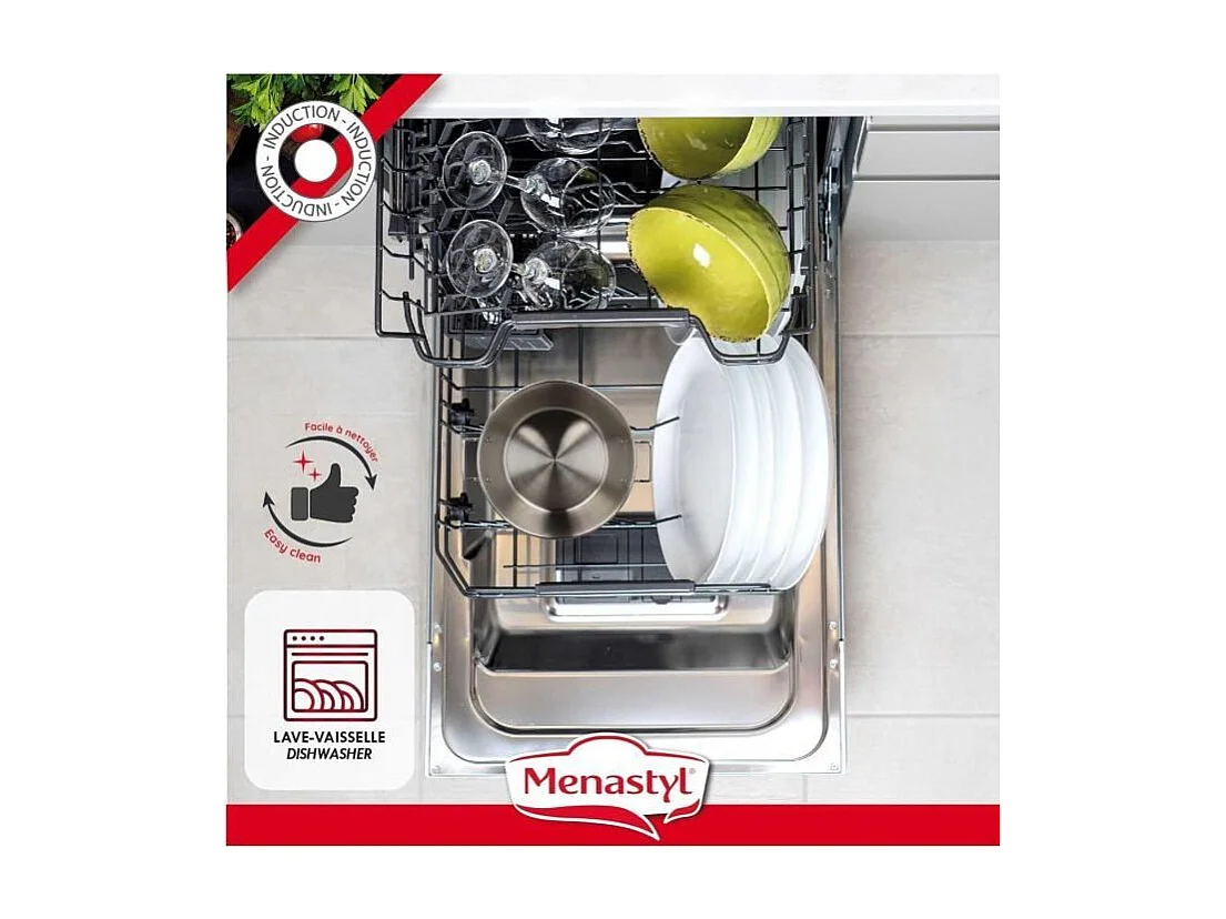 Menastyl - Bassine D41cm En Acier Inoxydable Avec Poignees