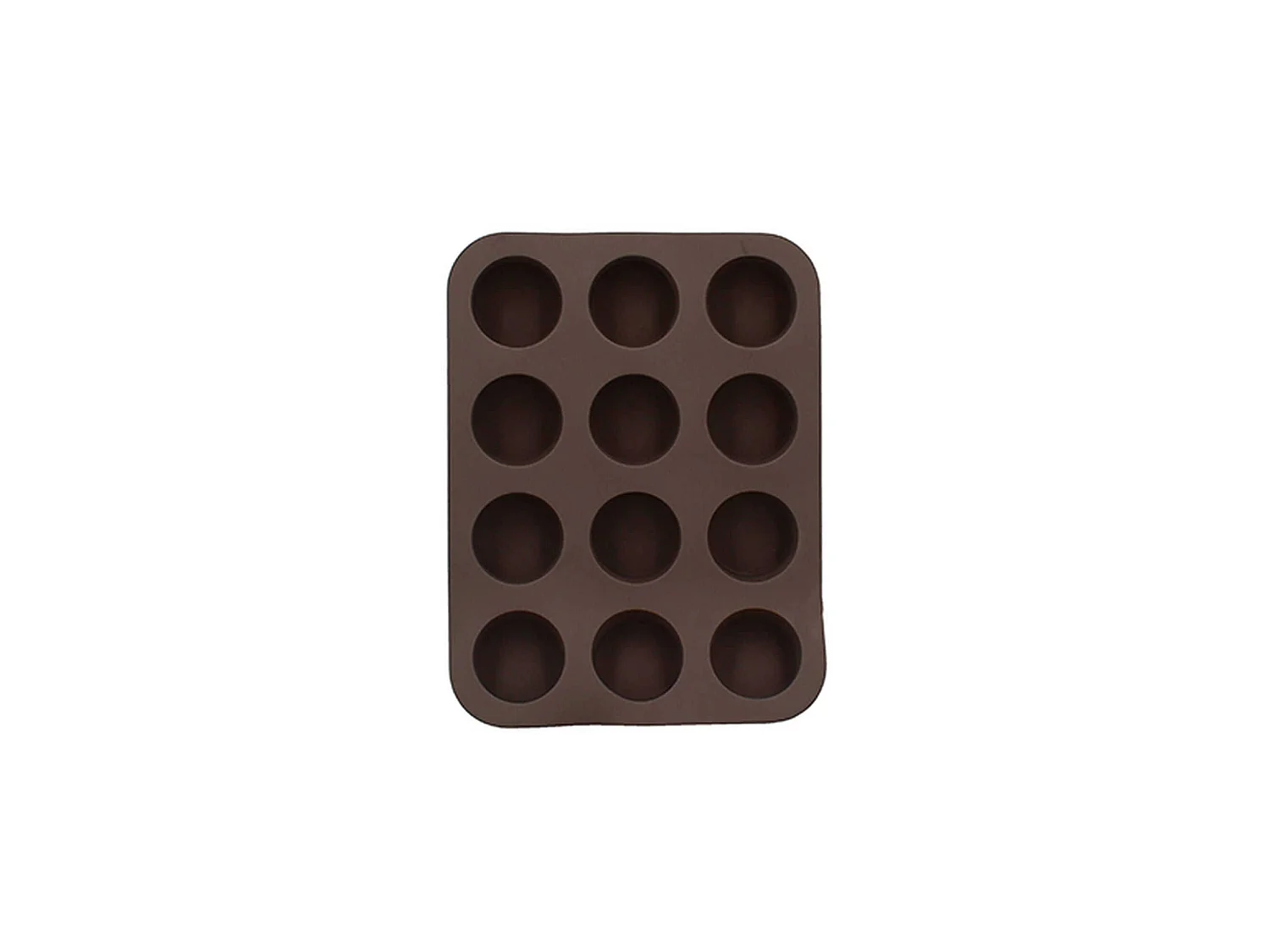 Menastyl - Moule A 12 Mini Muffins 25x19cm En Silicone Marron