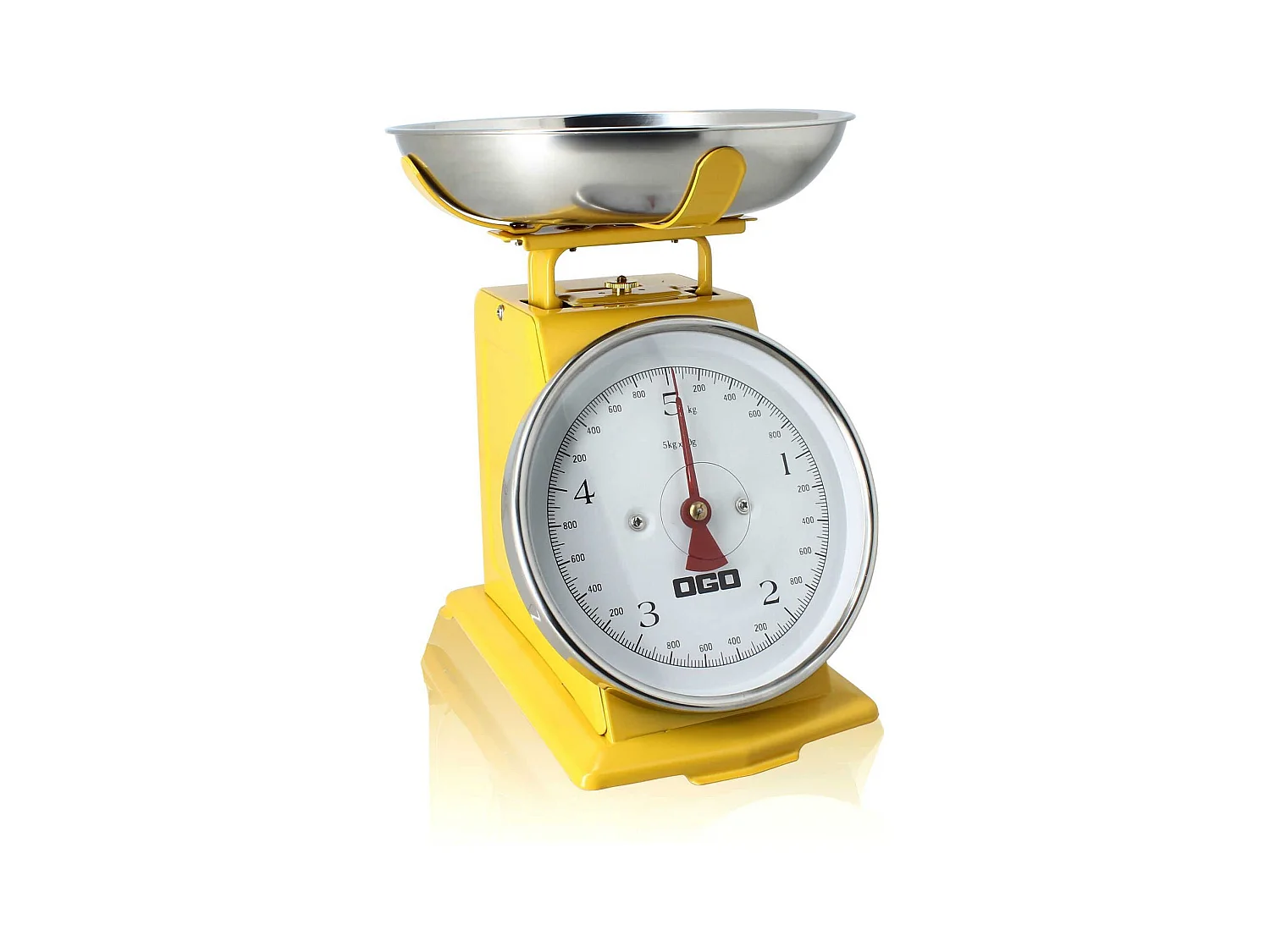 Ogo Living - Balance Mecanique En Acier Inoxydable Jaune 5kg Graduation 20g