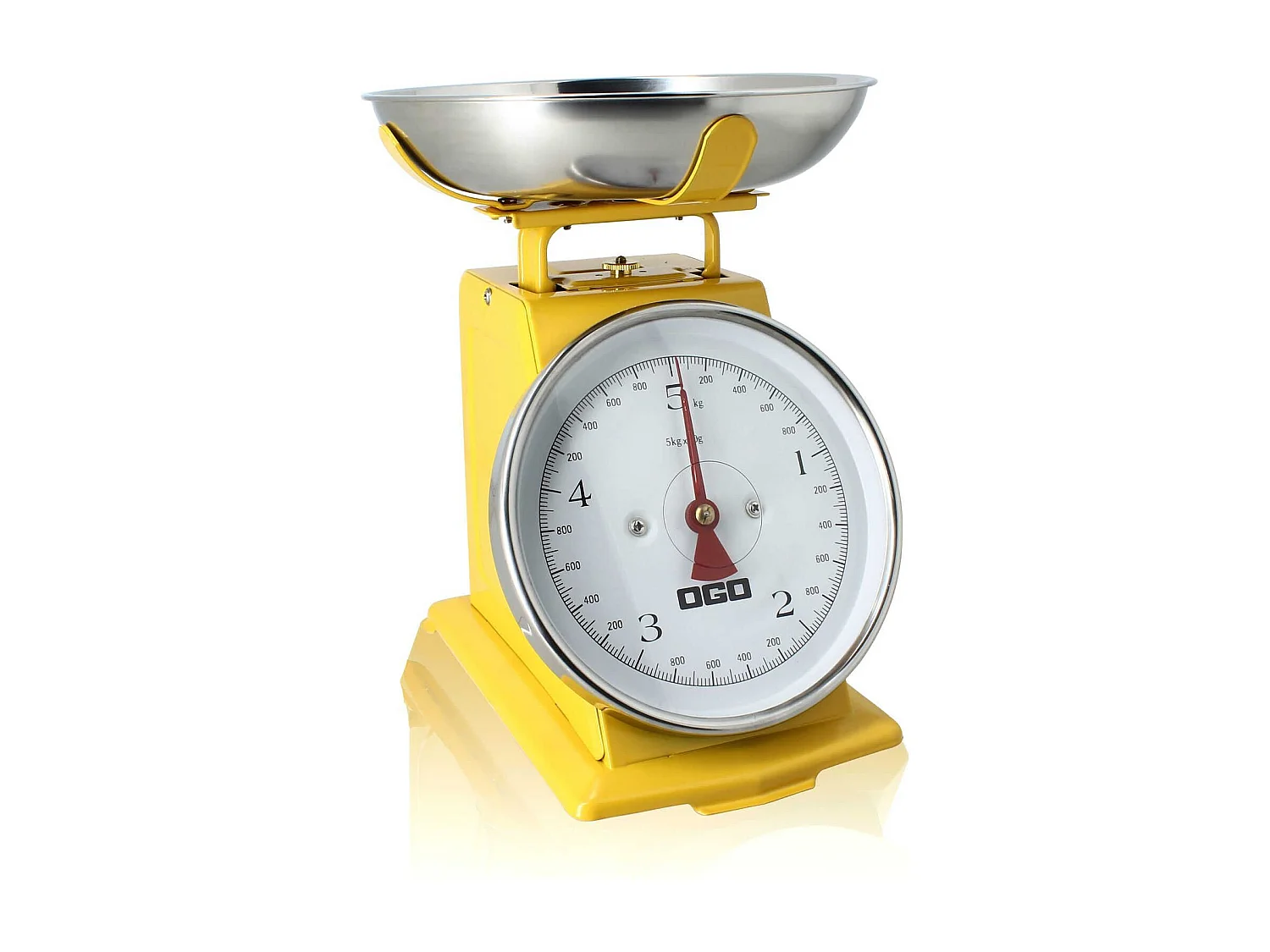 Ogo Living - Balance Mecanique En Acier Inoxydable Jaune 5kg Graduation 20g