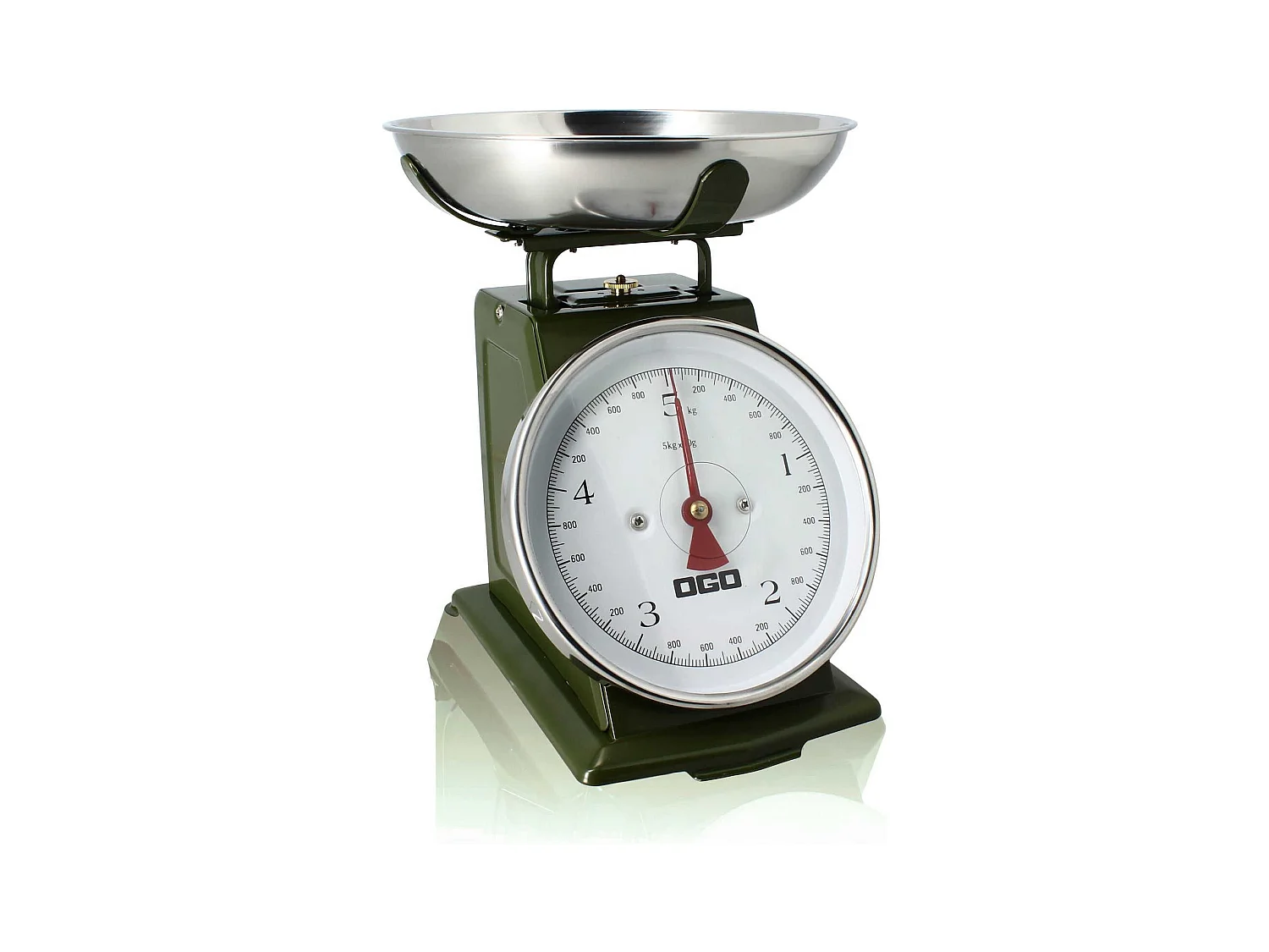 Ogo Living - Balance Mecanique En Acier Inoxydable Kaki 5kg Graduation 20g
