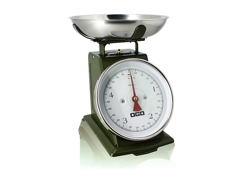 Ogo Living - Balance Mecanique En Acier Inoxydable Kaki 5kg Graduation 20g