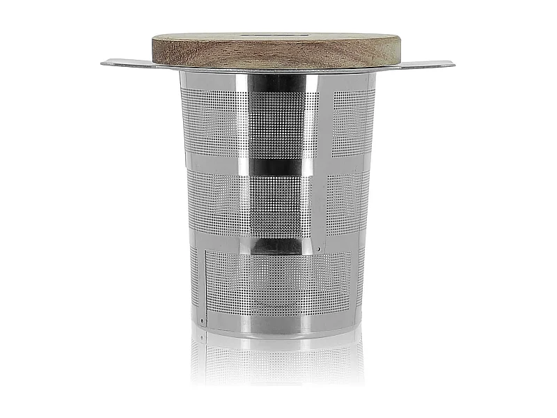Ogo Living - Infuseur A The Luke En Inox Retractable Et Couvercle En Acacia