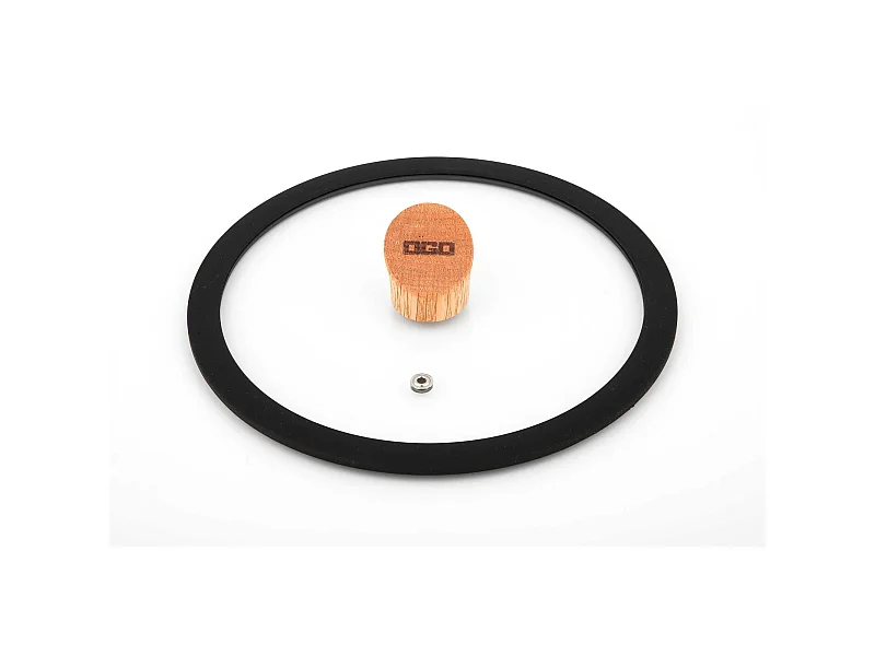 Ogo Living - Couvercle Ector 20cm En Verre Avec Poignee En Bois