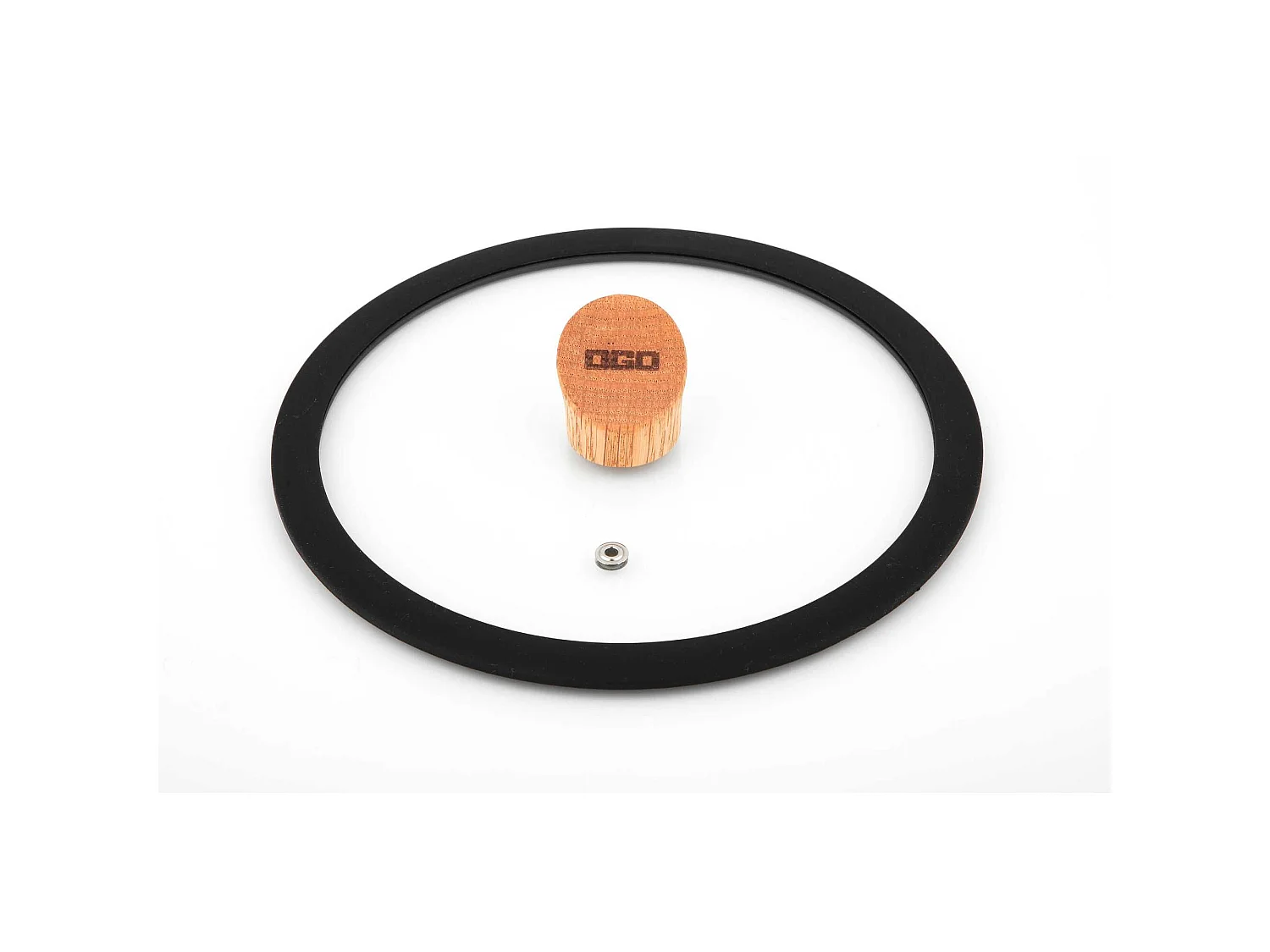 Ogo Living - Couvercle Ector 20cm En Verre Avec Poignee En Bois