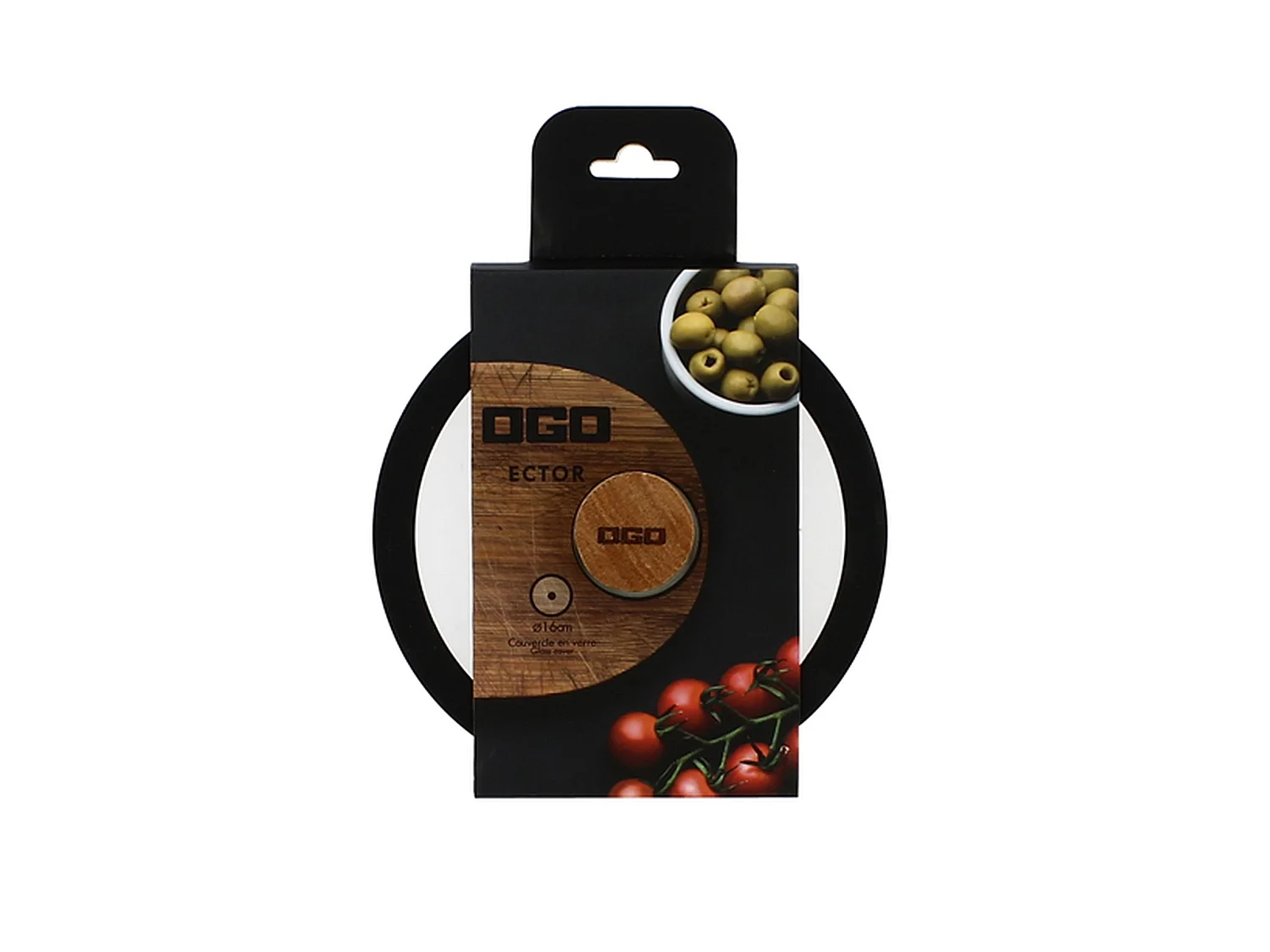 Ogo Living - Couvercle Ector 16cm En Verre Avec Poignee En Bois