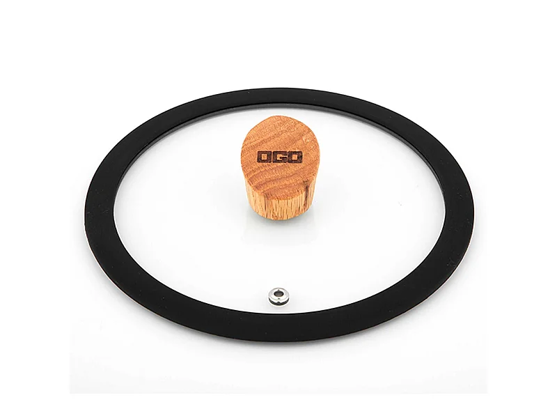 Ogo Living - Couvercle Ector 18cm En Verre Avec Poignee En Bois