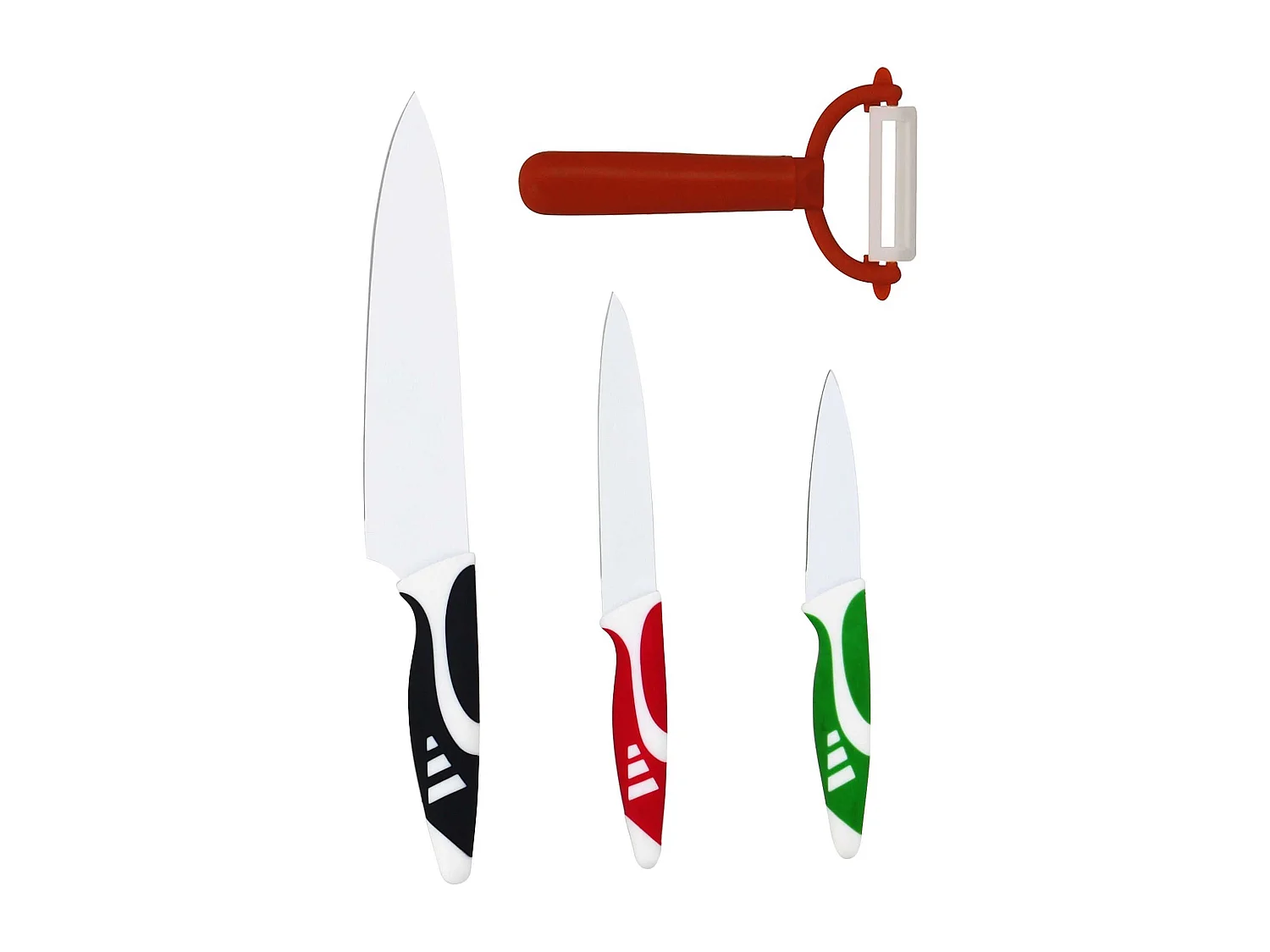 Menastyl - Lot De 3 Couteaux + Eplucheur En  Inox Revetement Ceramique