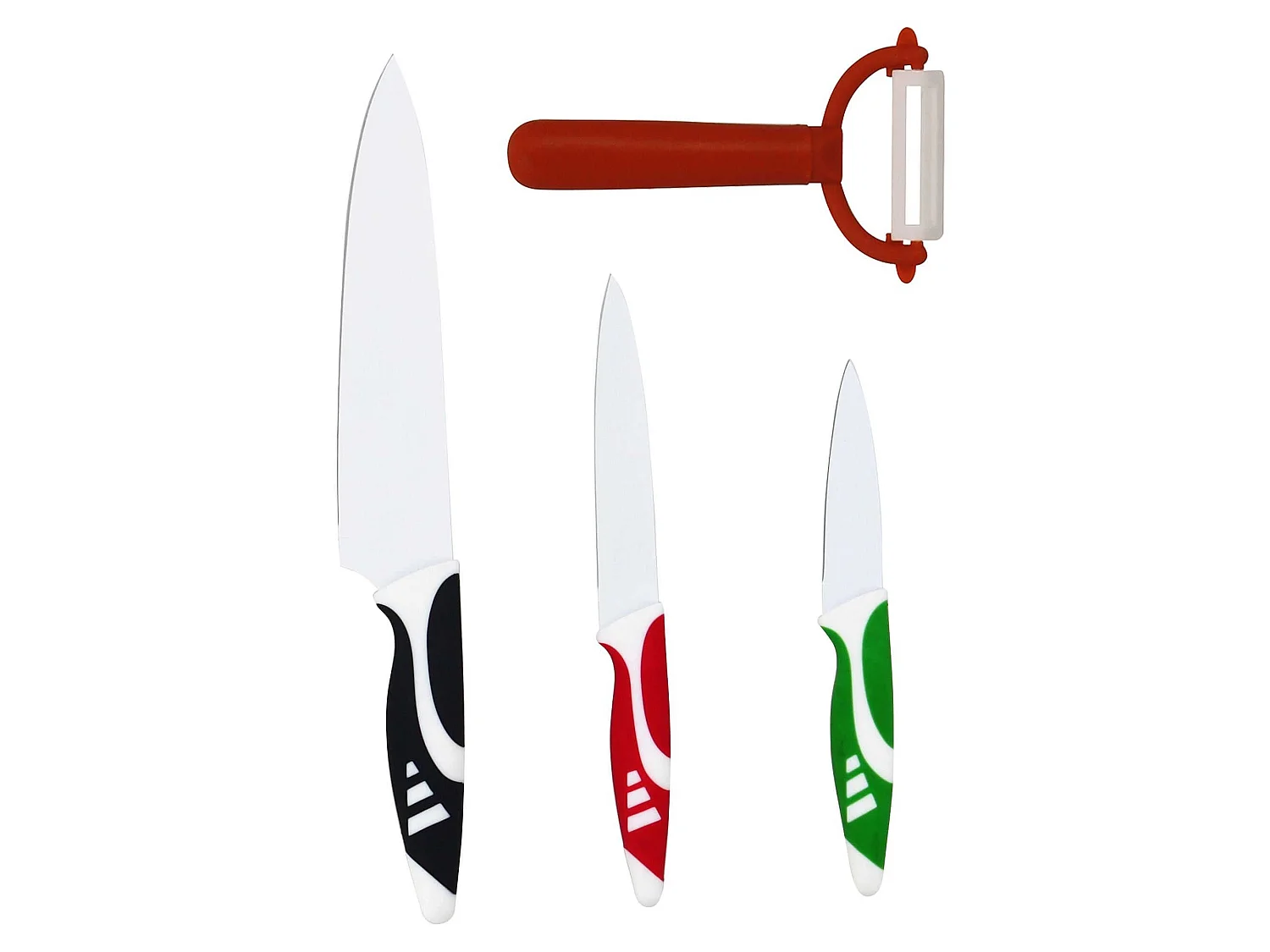 Menastyl - Lot De 3 Couteaux + Eplucheur En  Inox Revetement Ceramique