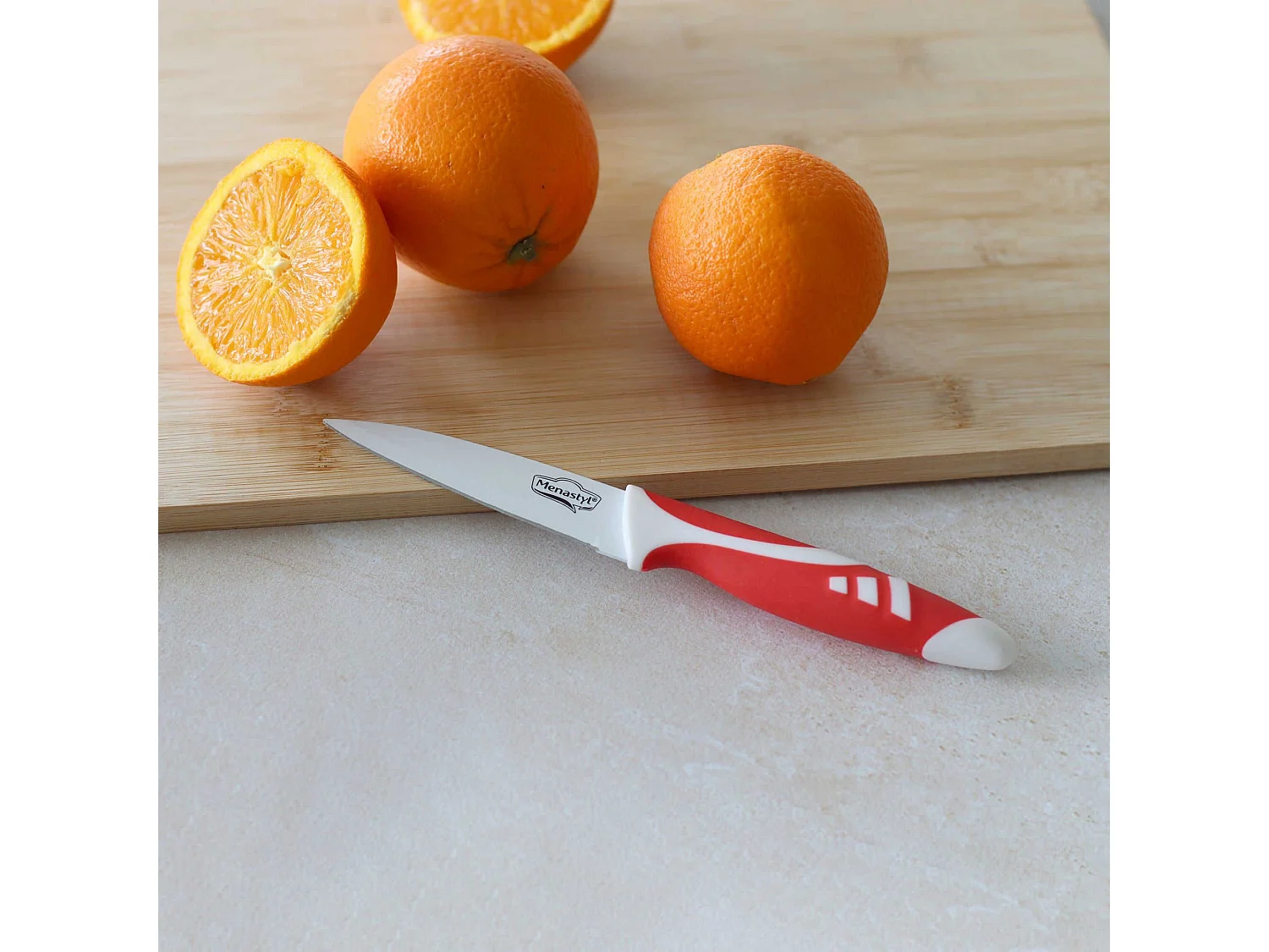 Menastyl - Lot De 3 Couteaux + Eplucheur En  Inox Revetement Ceramique