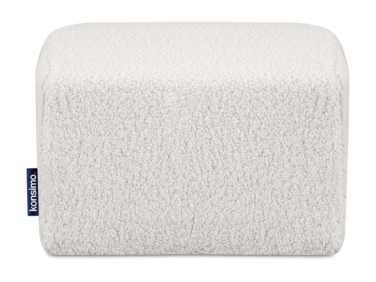 Moderne Pouf aus Lammfellstoff für das Wohnzimmer - weiß - CARO