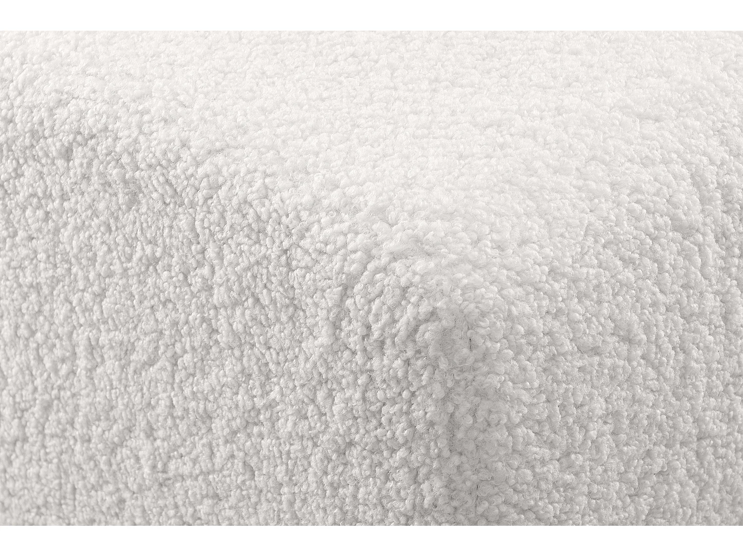 Moderne Pouf aus Lammfellstoff für das Wohnzimmer - weiß - CARO