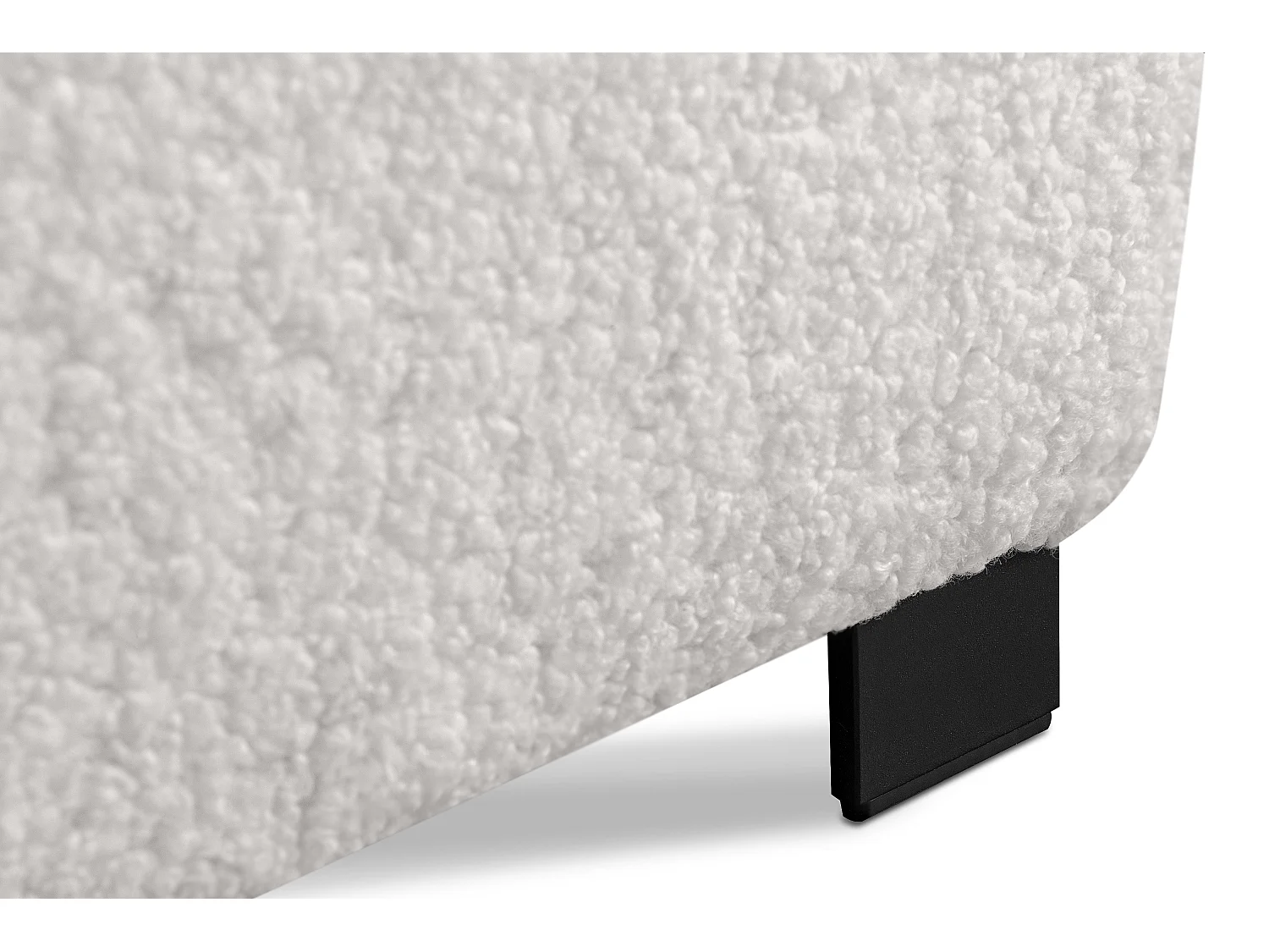 Moderne Pouf aus Lammfellstoff für das Wohnzimmer - weiß - CARO