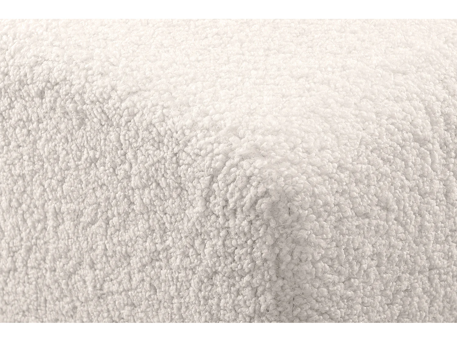 Moderner Hocker aus Lammfellstoff für das Wohnzimmer - ecru - CARO