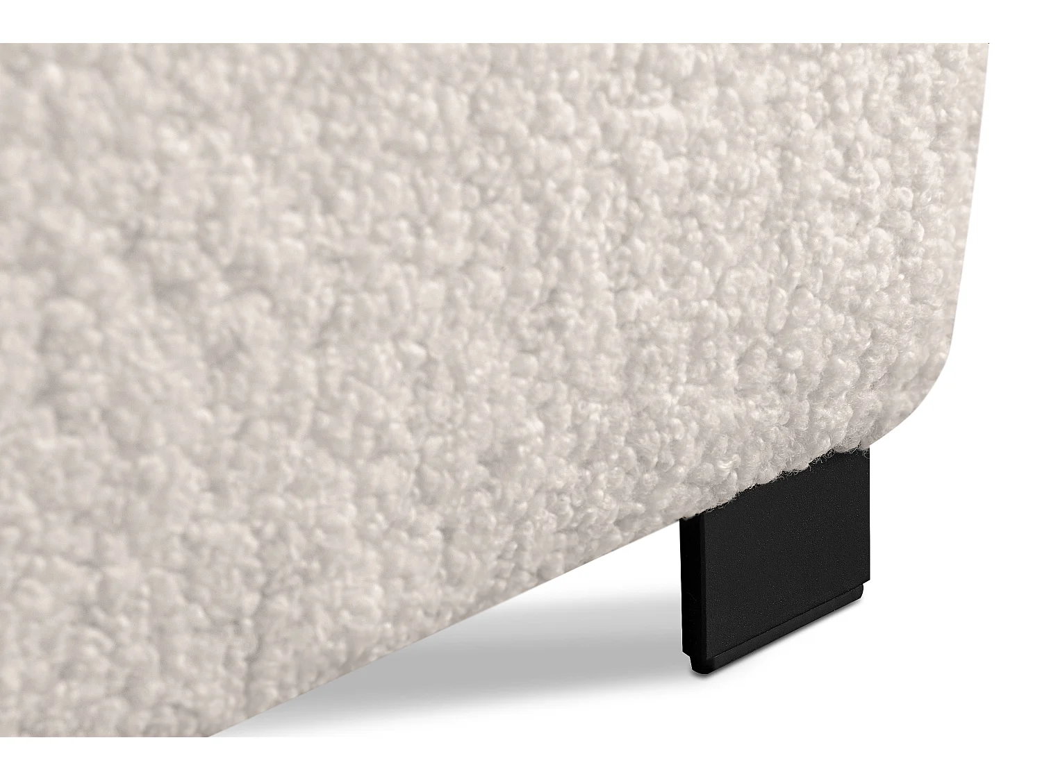 Moderner Hocker aus Lammfellstoff für das Wohnzimmer - ecru - CARO