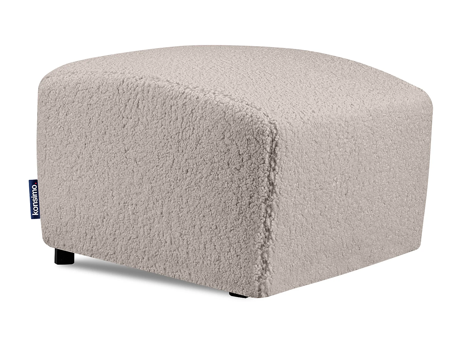 Moderne Pouf in Schafsfellstoff - hellbraun - CARO