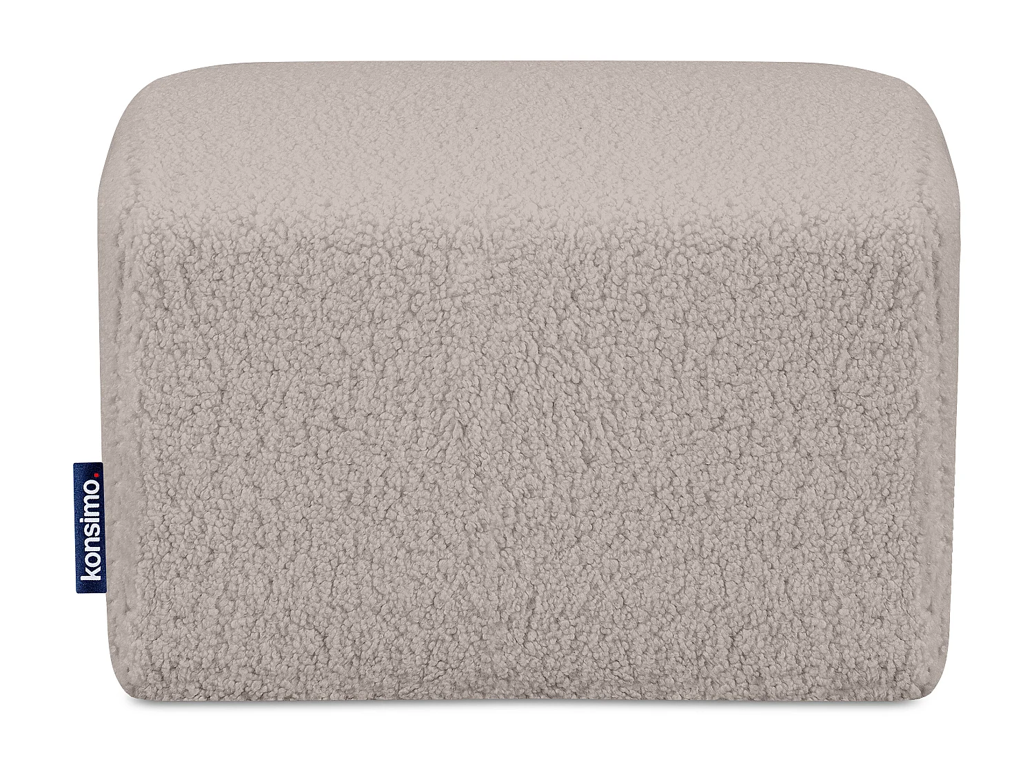 Moderne Pouf in Schafsfellstoff - hellbraun - CARO