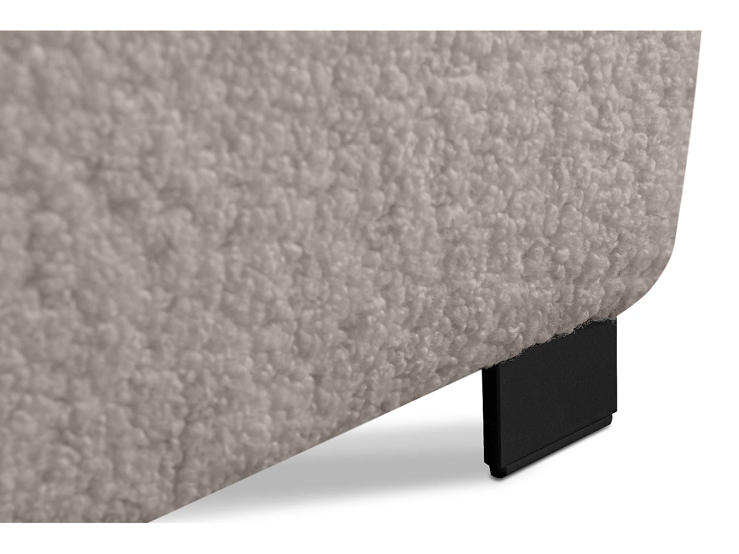 Moderne Pouf in Schafsfellstoff - hellbraun - CARO