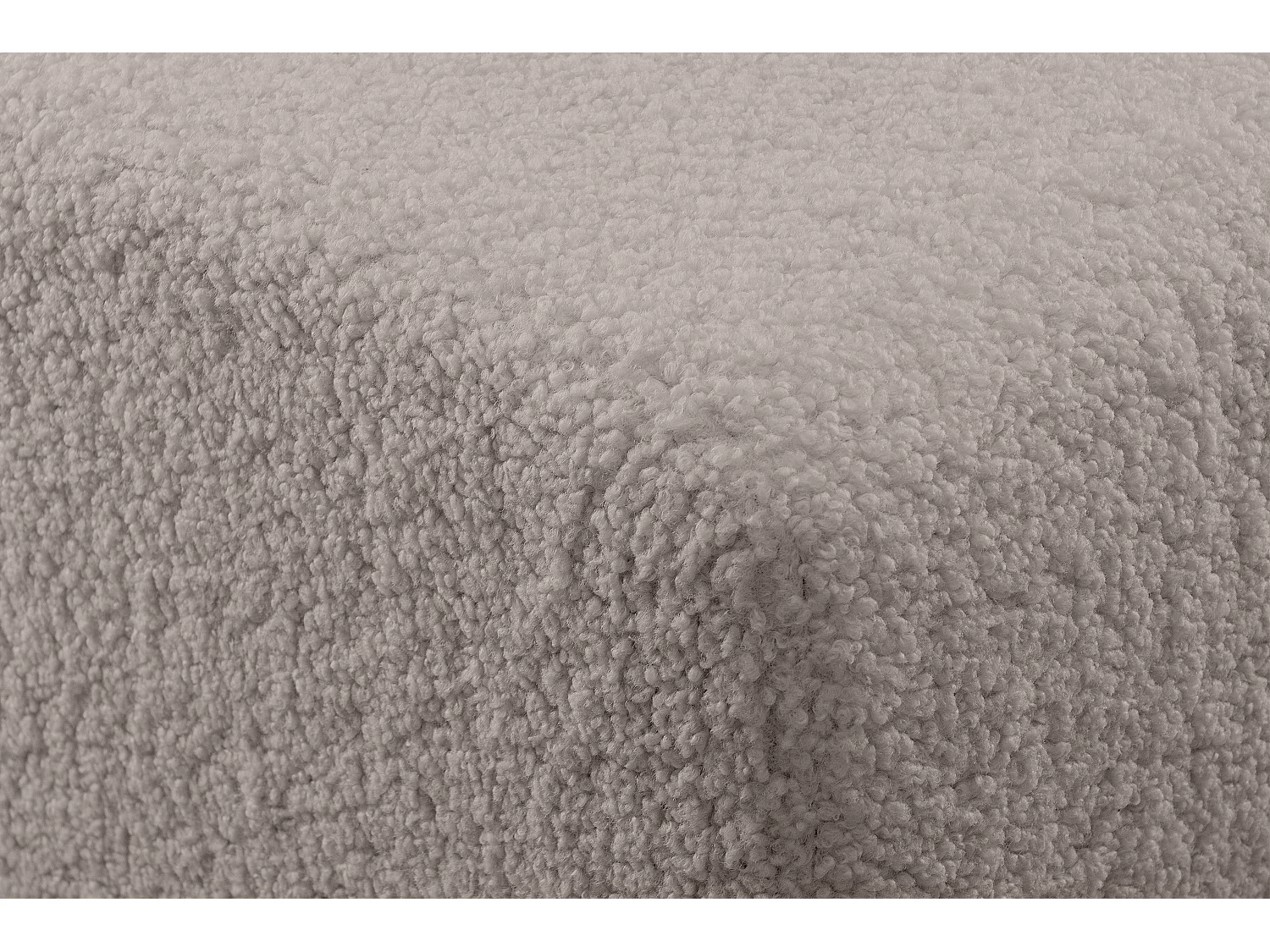 Moderne Pouf in Schafsfellstoff - hellbraun - CARO