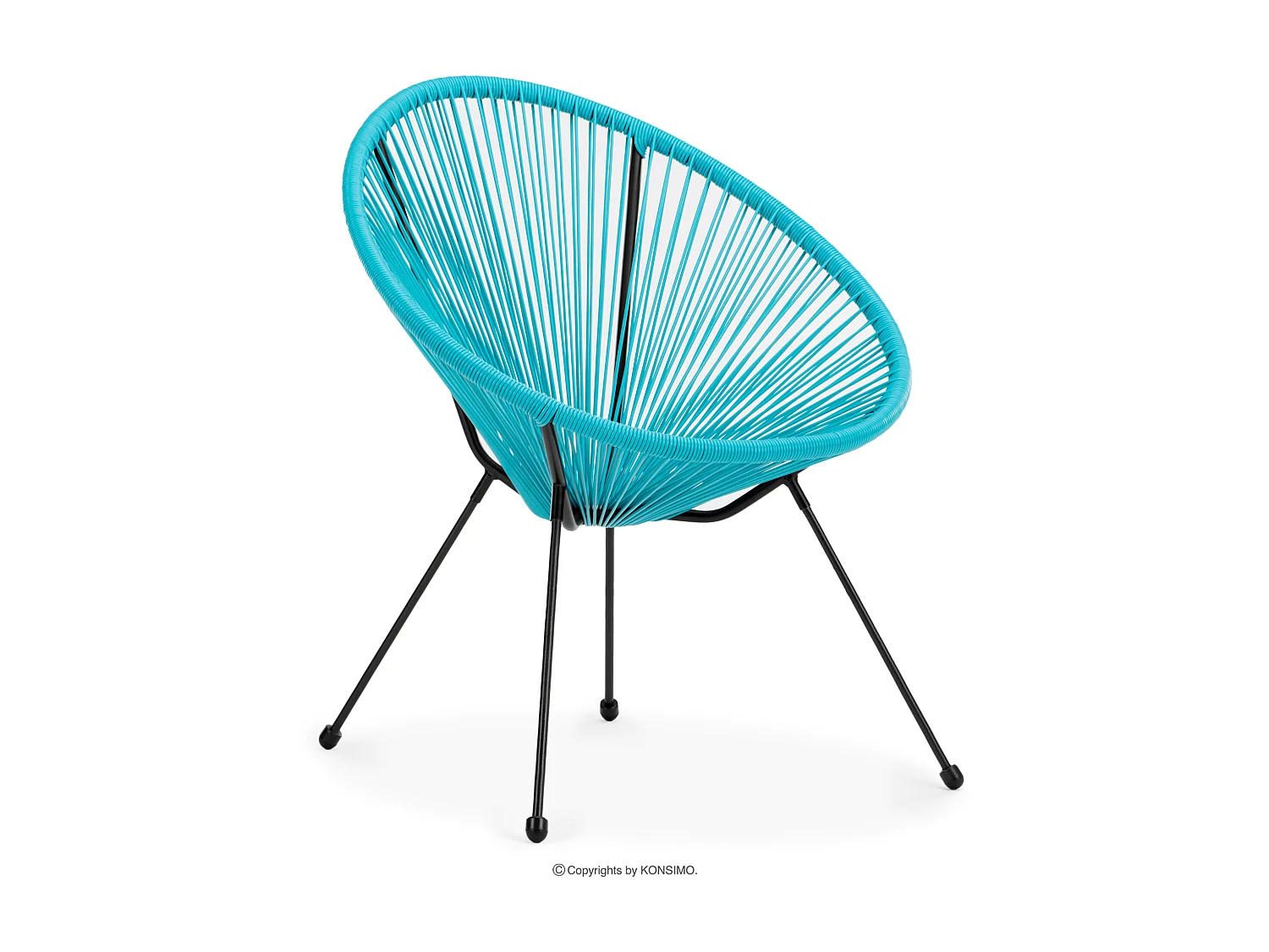 Gartenstuhl  4-tlg - Türkis - GROSTI