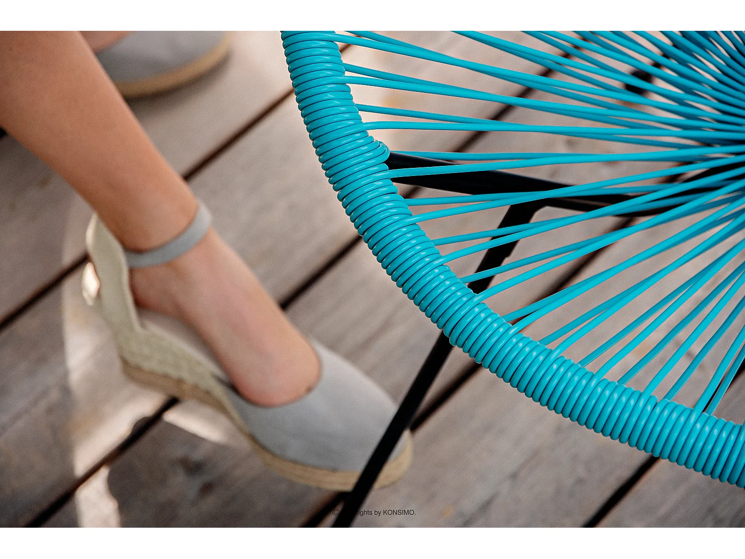 Gartenstuhl  4-tlg - Türkis - GROSTI