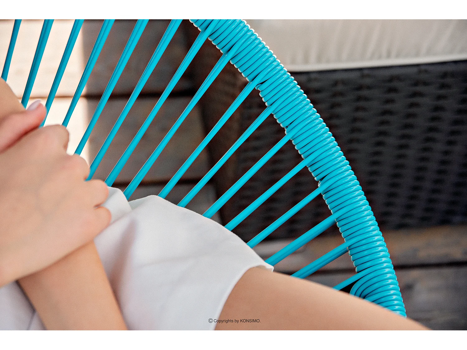 Gartenstuhl  4-tlg - Türkis - GROSTI