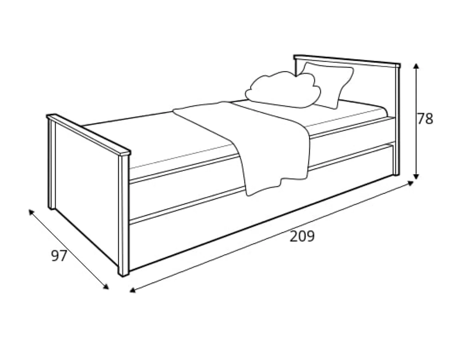 Bettgestell - Weiß - FARGE