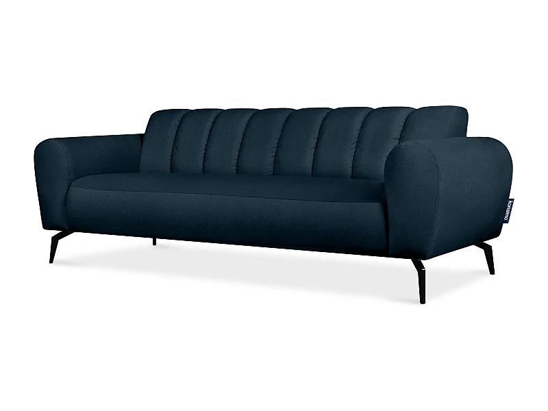 Canapé 3 places contemporain - Bleu marine - RUBERO