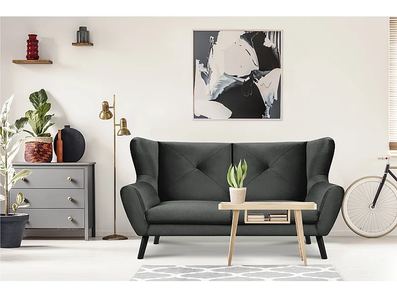 Elegantes dreisitziges Sofa für das Wohnzimmer - dunkelgrau - MIRO
