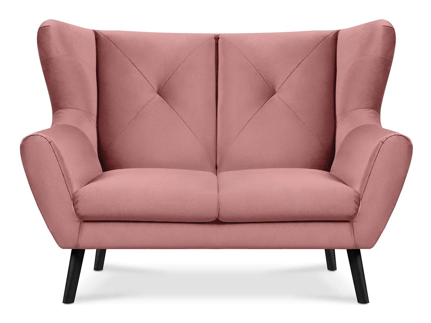 Kleine zweisitzige Sofagarnitur für das Wohnzimmer - rosa - MIRO