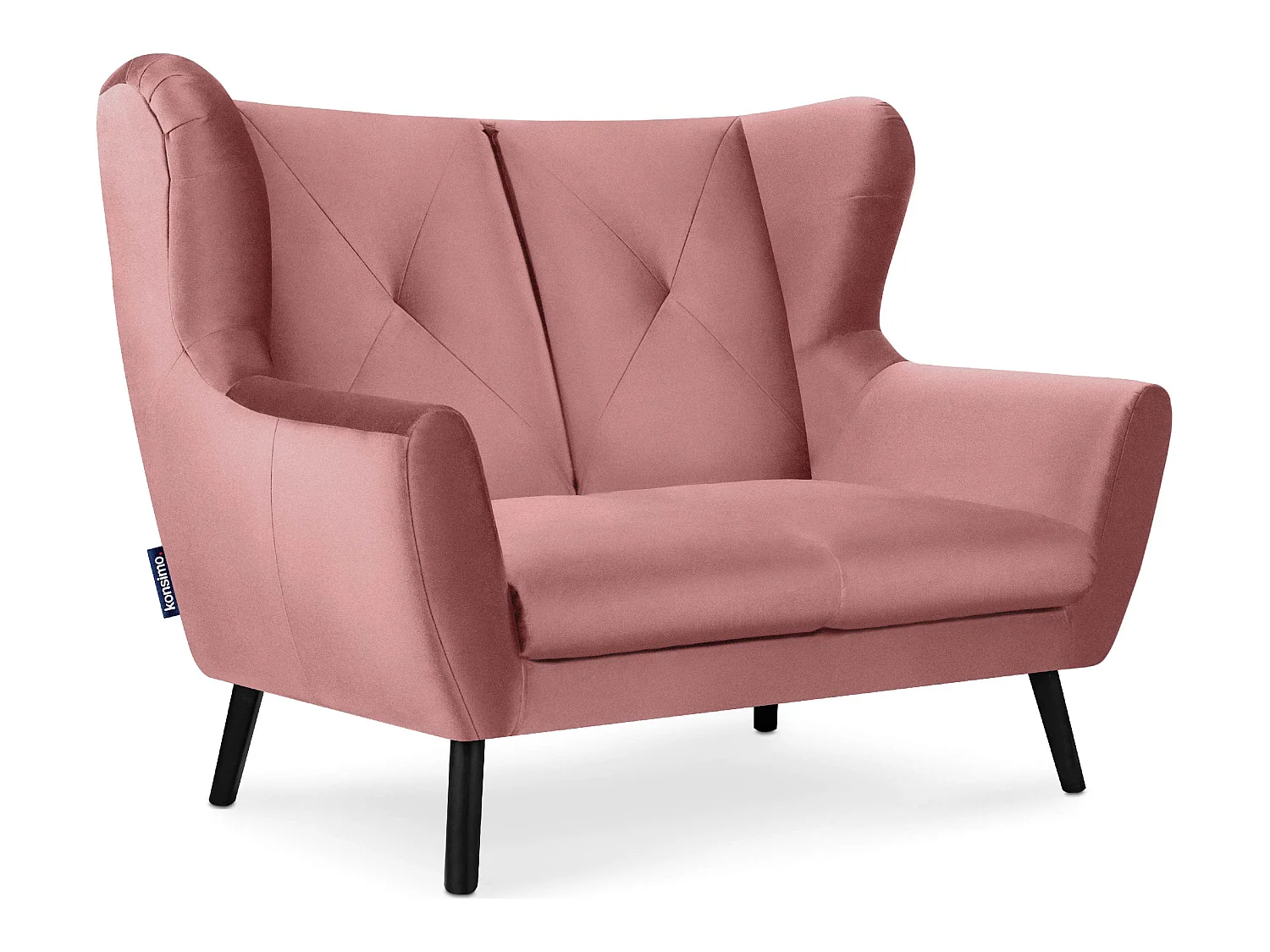 Kleine zweisitzige Sofagarnitur für das Wohnzimmer - rosa - MIRO