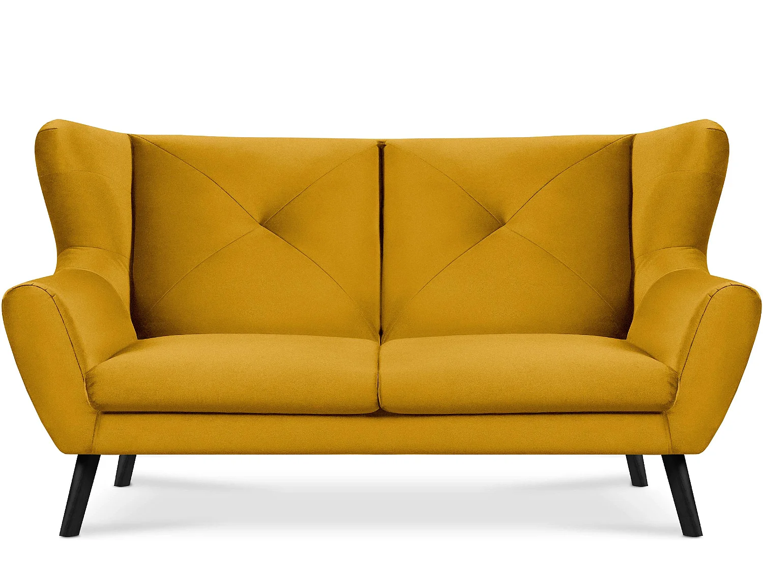 Dreisitziges Sofa für das Wohnzimmer aus Samt - gelb - MIRO