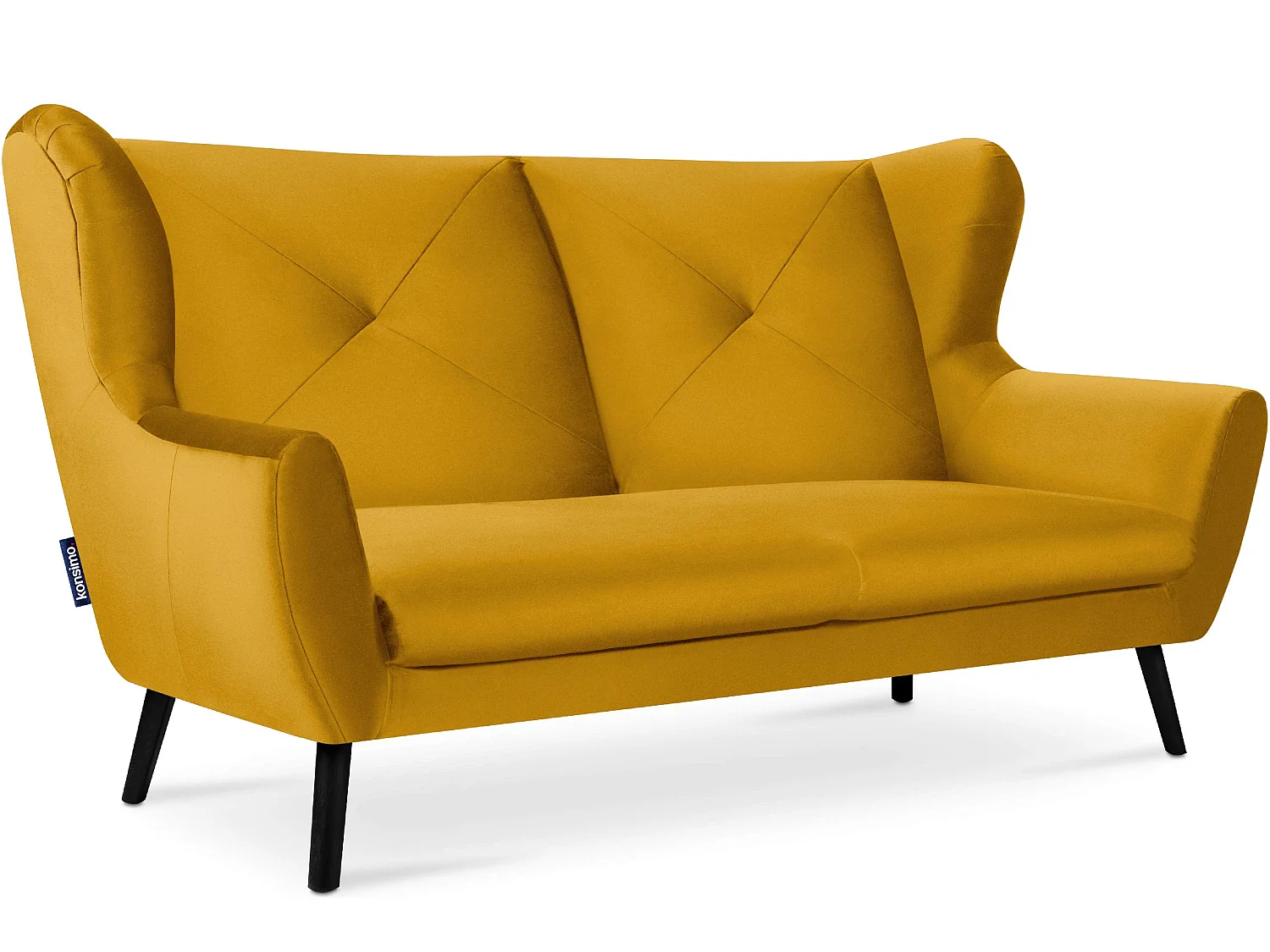 Dreisitziges Sofa für das Wohnzimmer aus Samt - gelb - MIRO