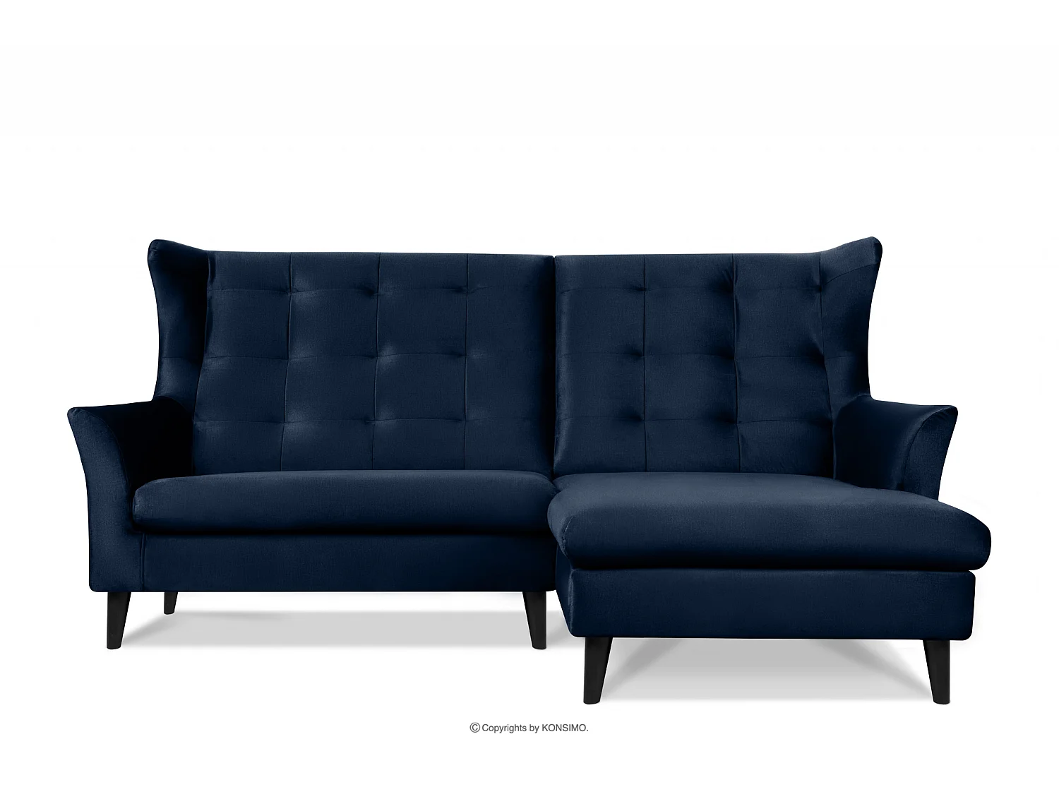 Rechte Ecksofa für das Wohnzimmer - Marineblau - SALIS