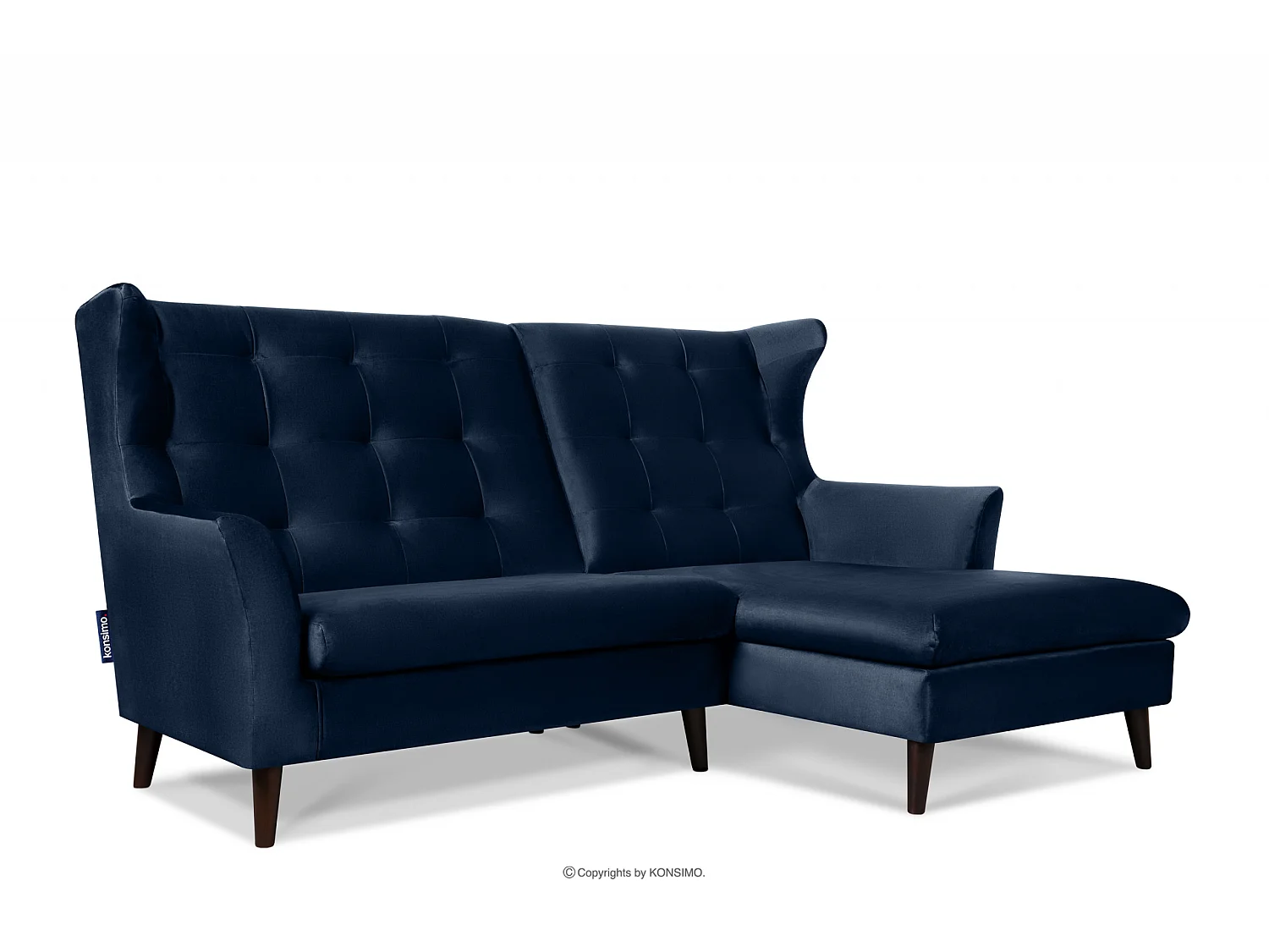 Rechte Ecksofa für das Wohnzimmer - Marineblau - SALIS