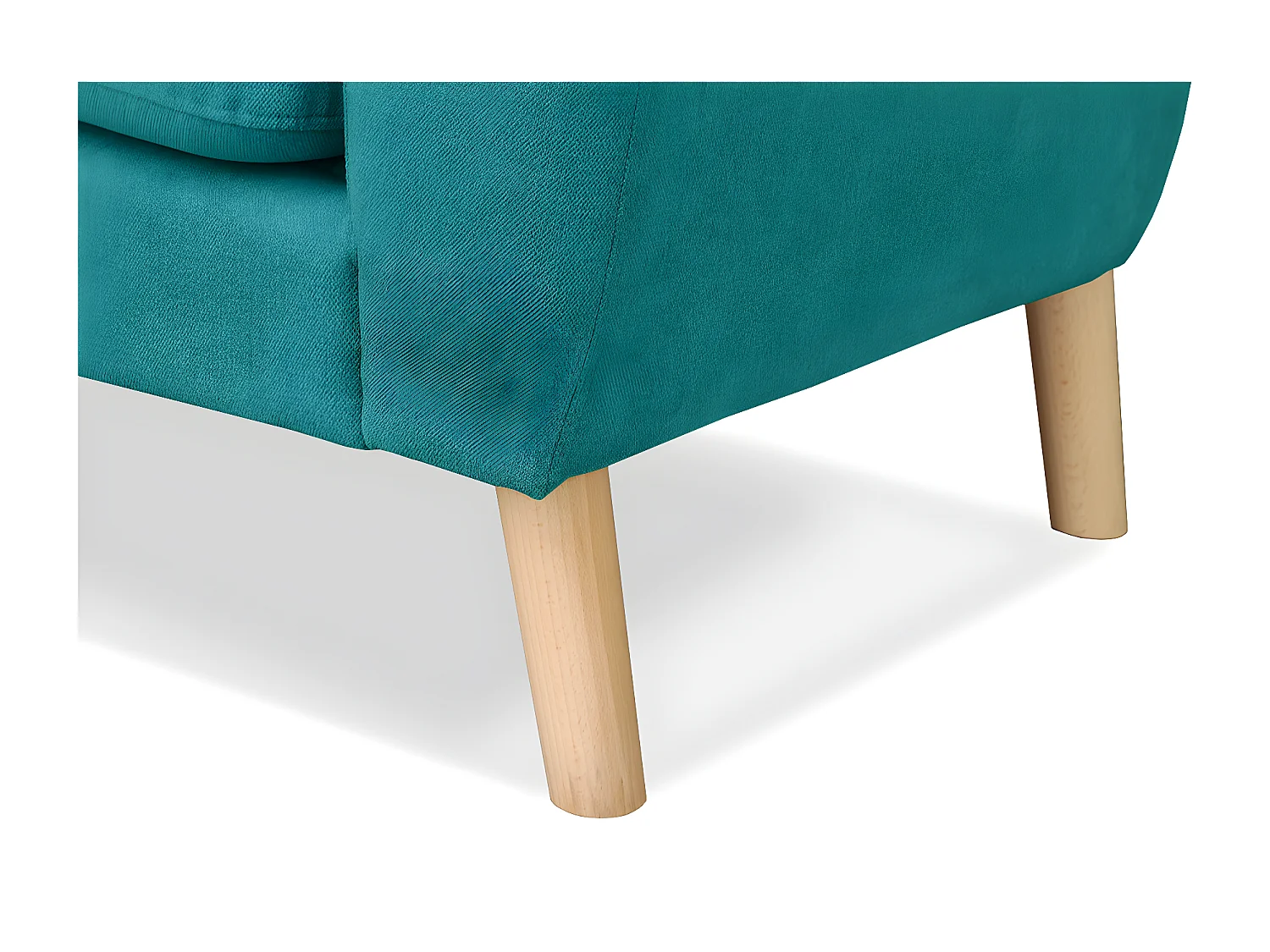 Canapé 3 places scandinave avec pieds - turquoise - NEBRIS