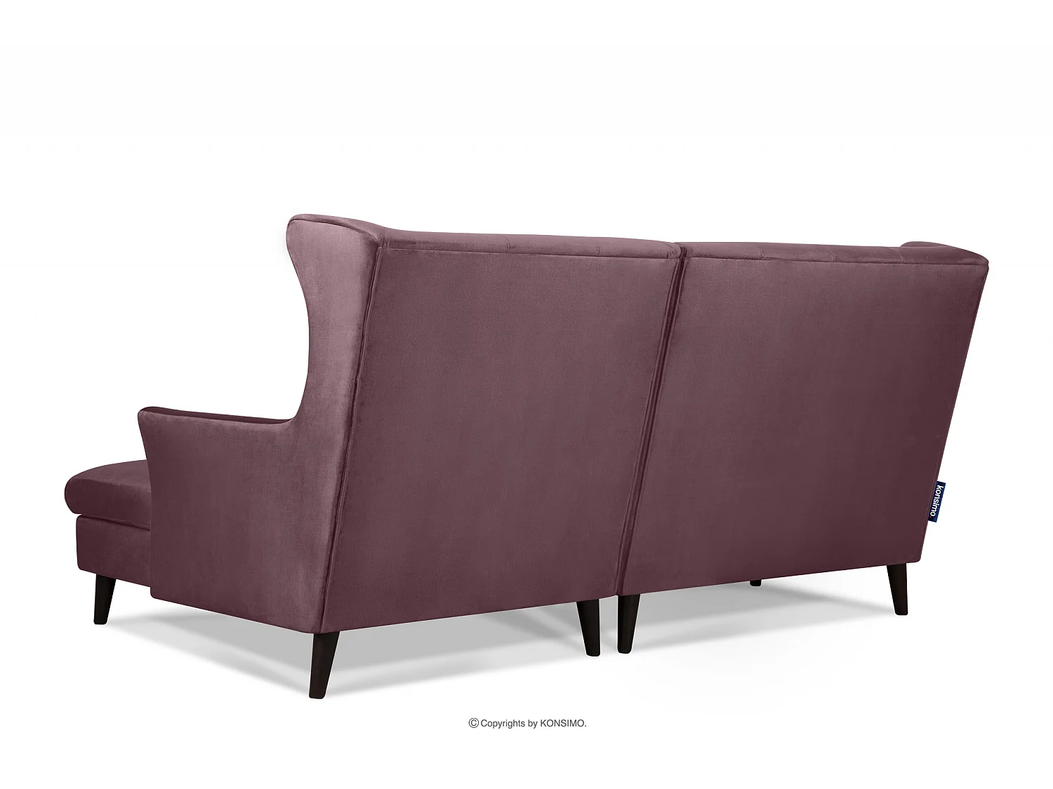 Canapé d'angle droit tapissé sur pieds - rose - SALIS