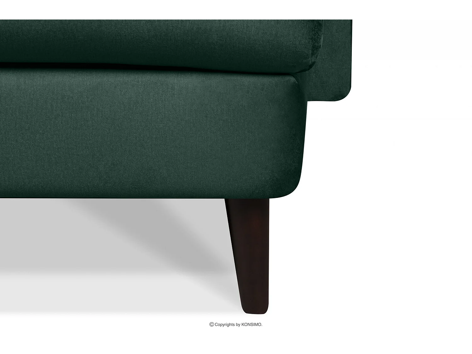 Ecksofa - rechts - gepolstert - auf Beinen - dunkelgrün - SALIS