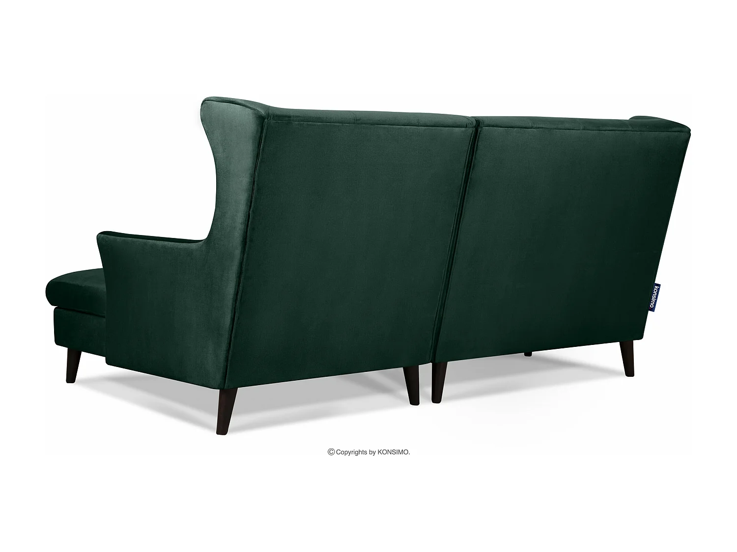 Ecksofa - rechts - gepolstert - auf Beinen - dunkelgrün - SALIS