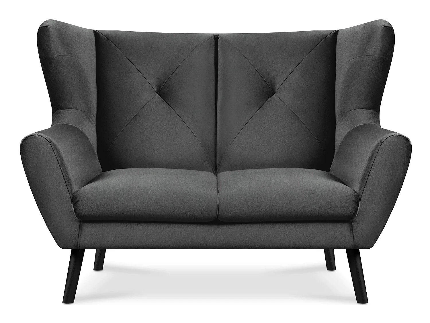 Elegantes zweisitziges Sofa für das Wohnzimmer - dunkelgrau - MIRO