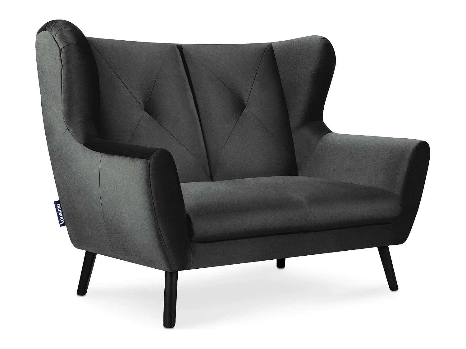 Elegantes zweisitziges Sofa für das Wohnzimmer - dunkelgrau - MIRO
