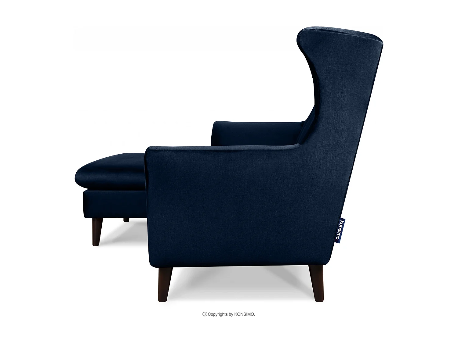 Gepolstertes Ecksofa  linksseitig auf Beinen - Marineblau - SALIS