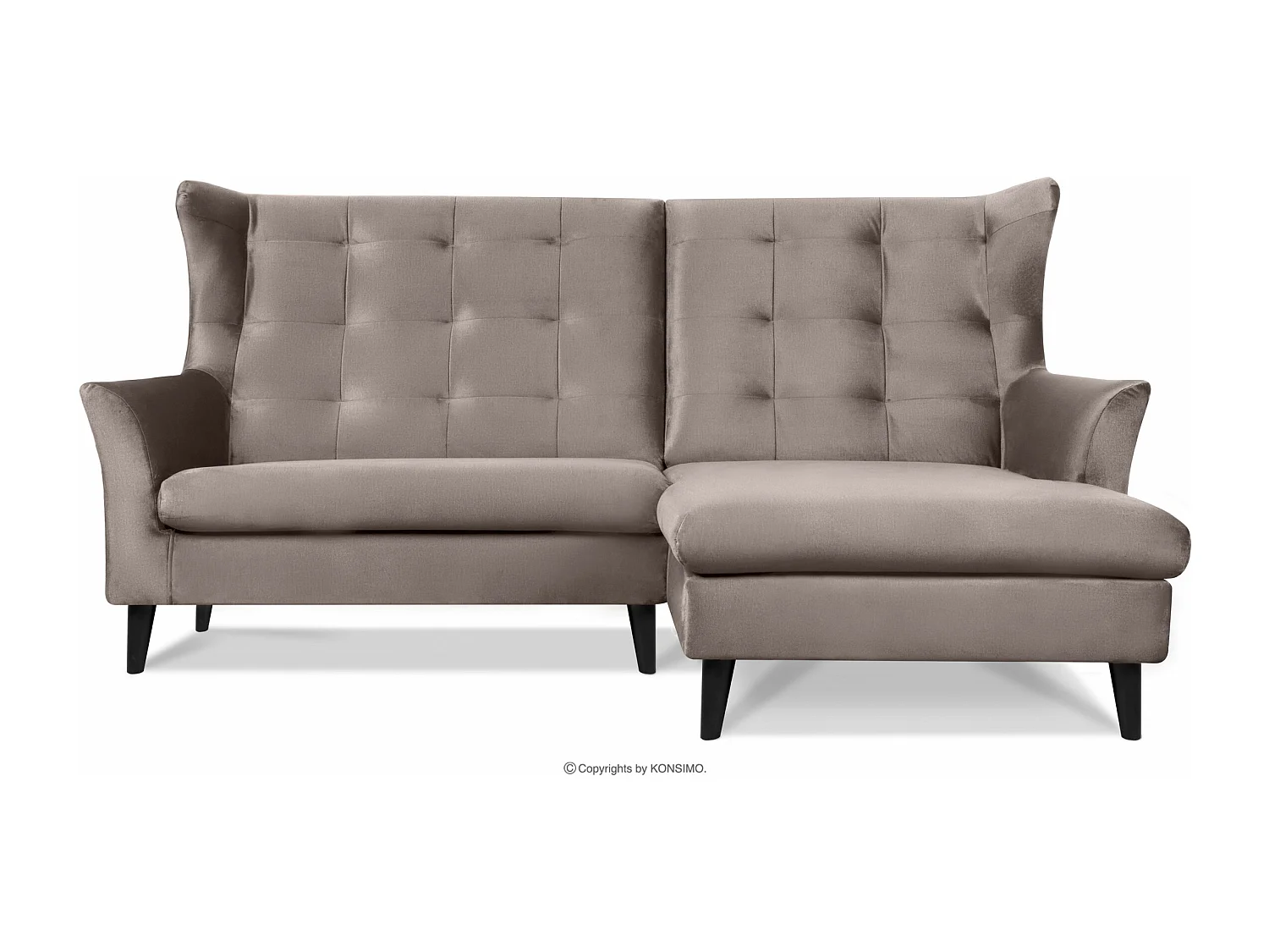 Ecksofa rechts auf Beinen - beige - SALIS