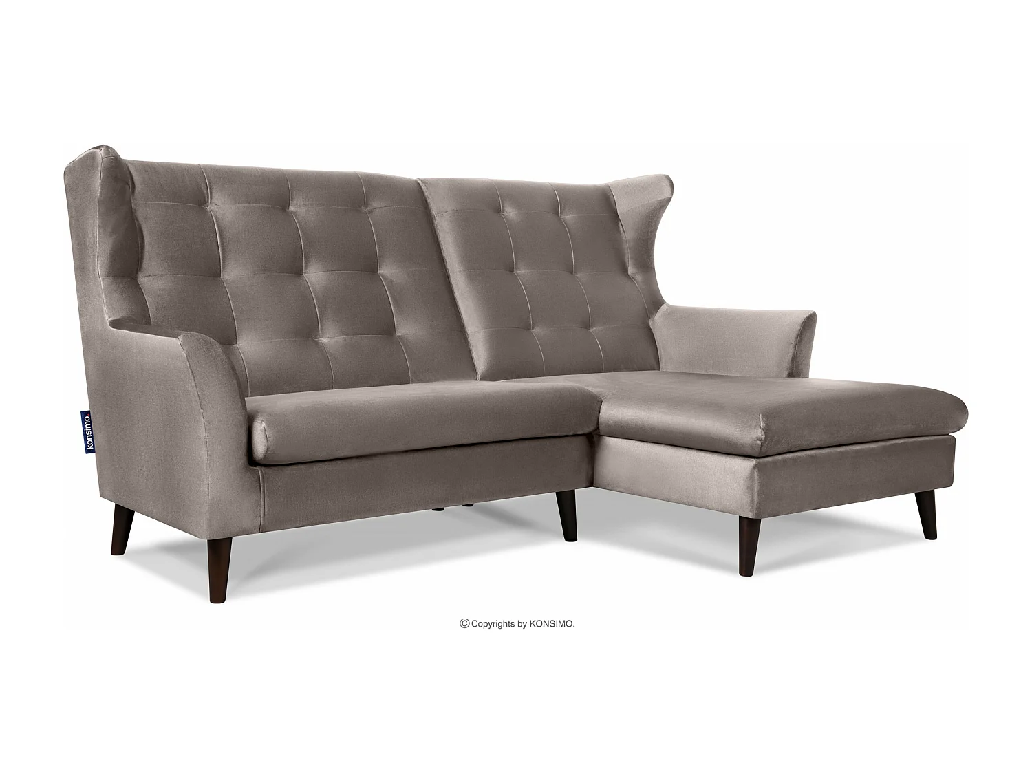 Ecksofa rechts auf Beinen - beige - SALIS