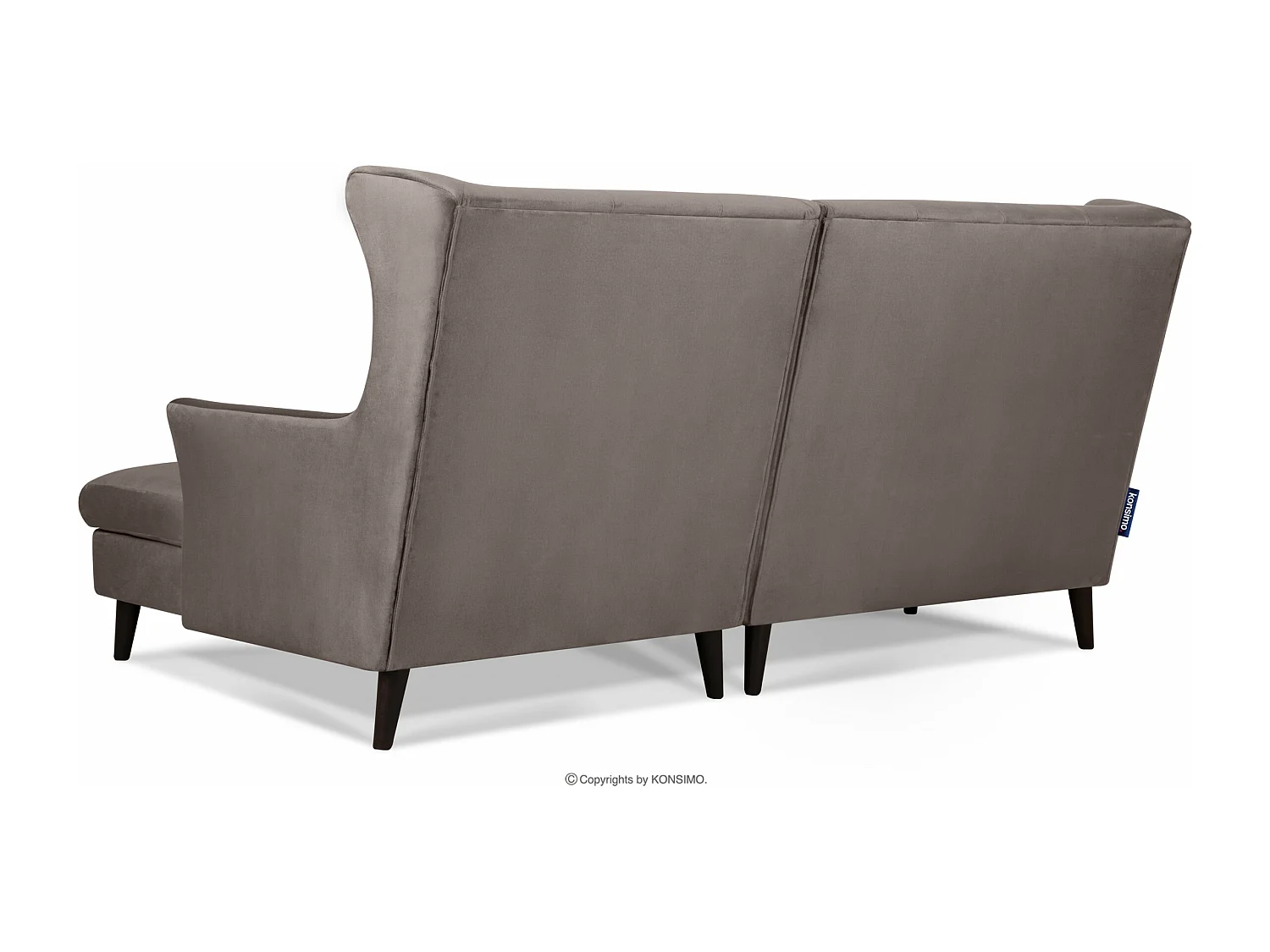 Ecksofa rechts auf Beinen - beige - SALIS